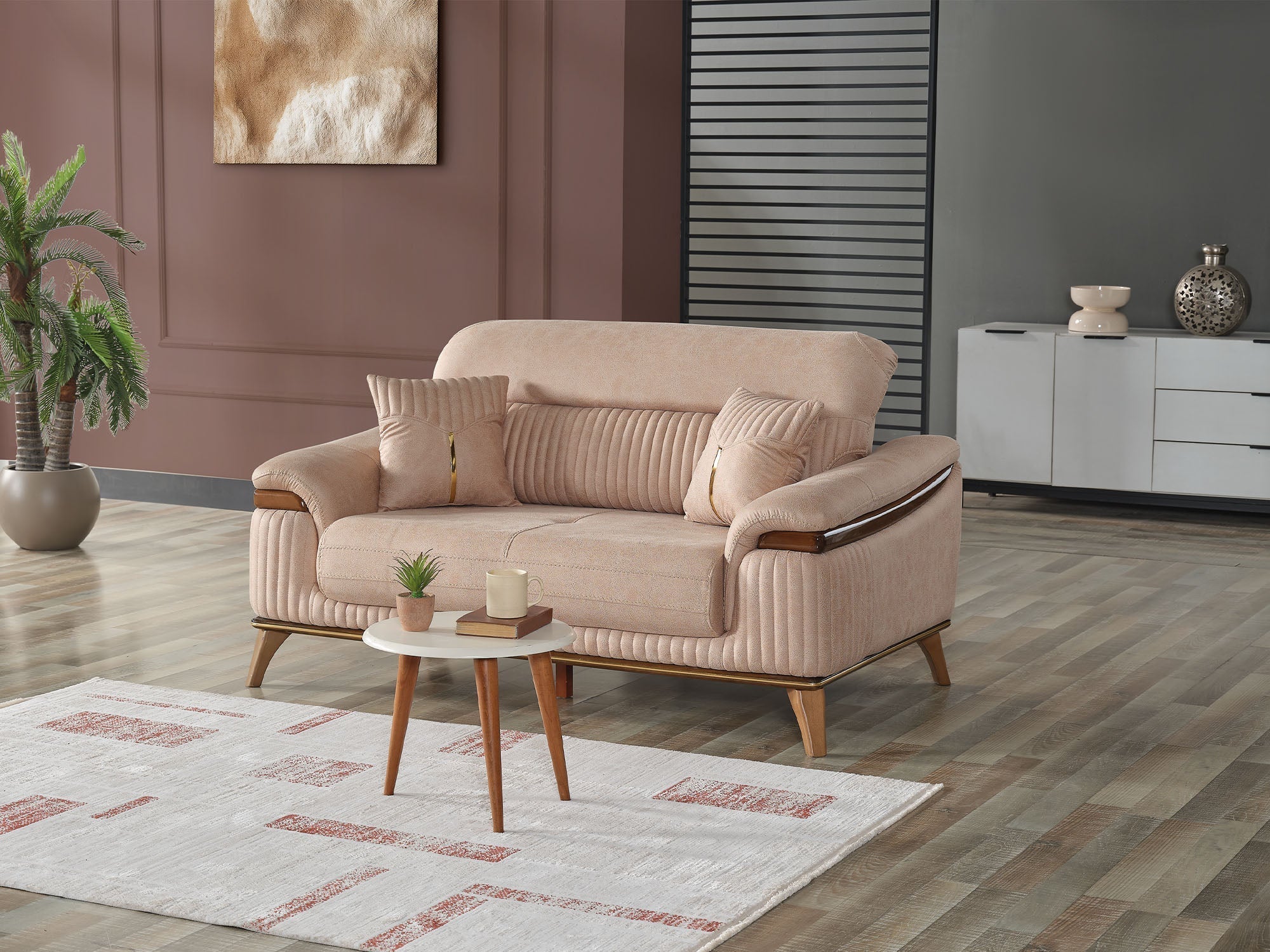 Beta Beige 3-pieces (Sofa & Loveseat & Chair) Living Room Set - Image 11