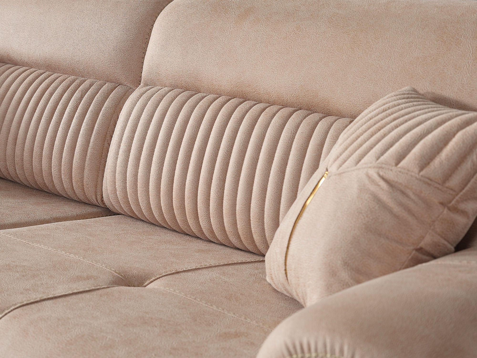 Beta Beige 3-pieces (Sofa & Loveseat & Chair) Living Room Set - Image 7