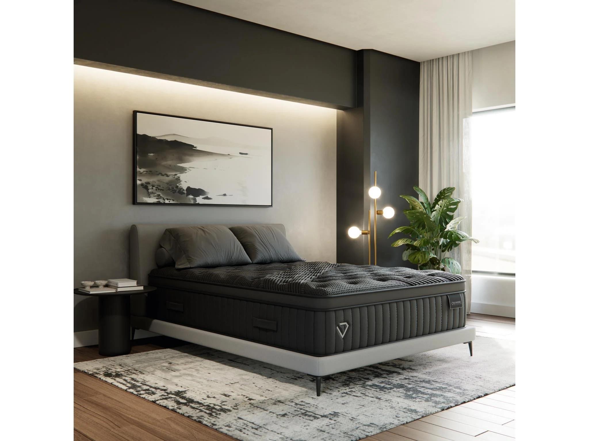 Black Diamond Telluride Luxe Quilted Hybrid 16" Plush Black California King Mattress