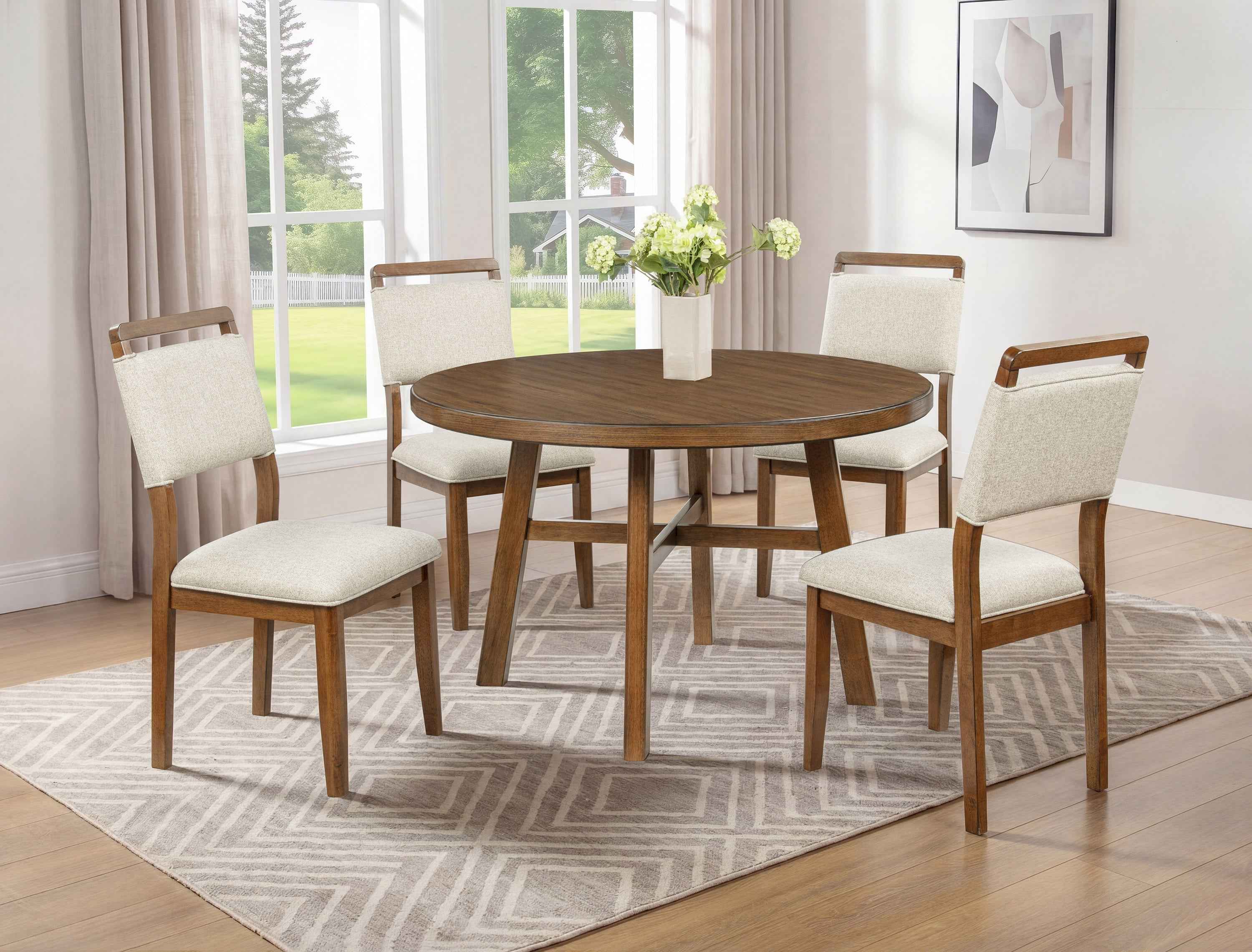 Blanche Brown Round Dining Table - Image 3