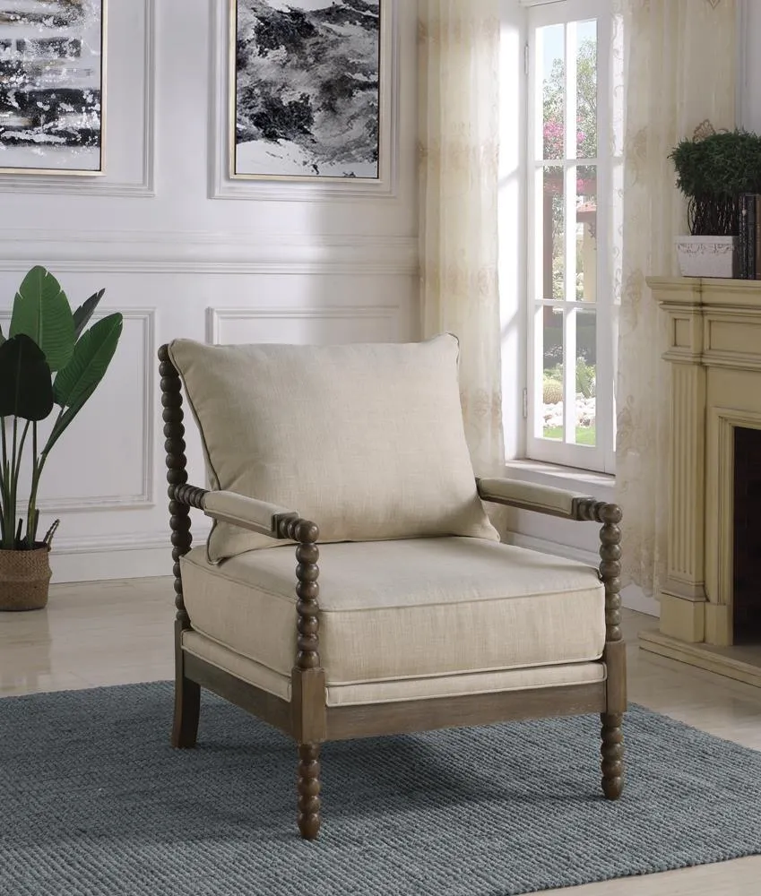 Blanchett Oatmeal/Natural Cushion Back Accent Chair - Image 10