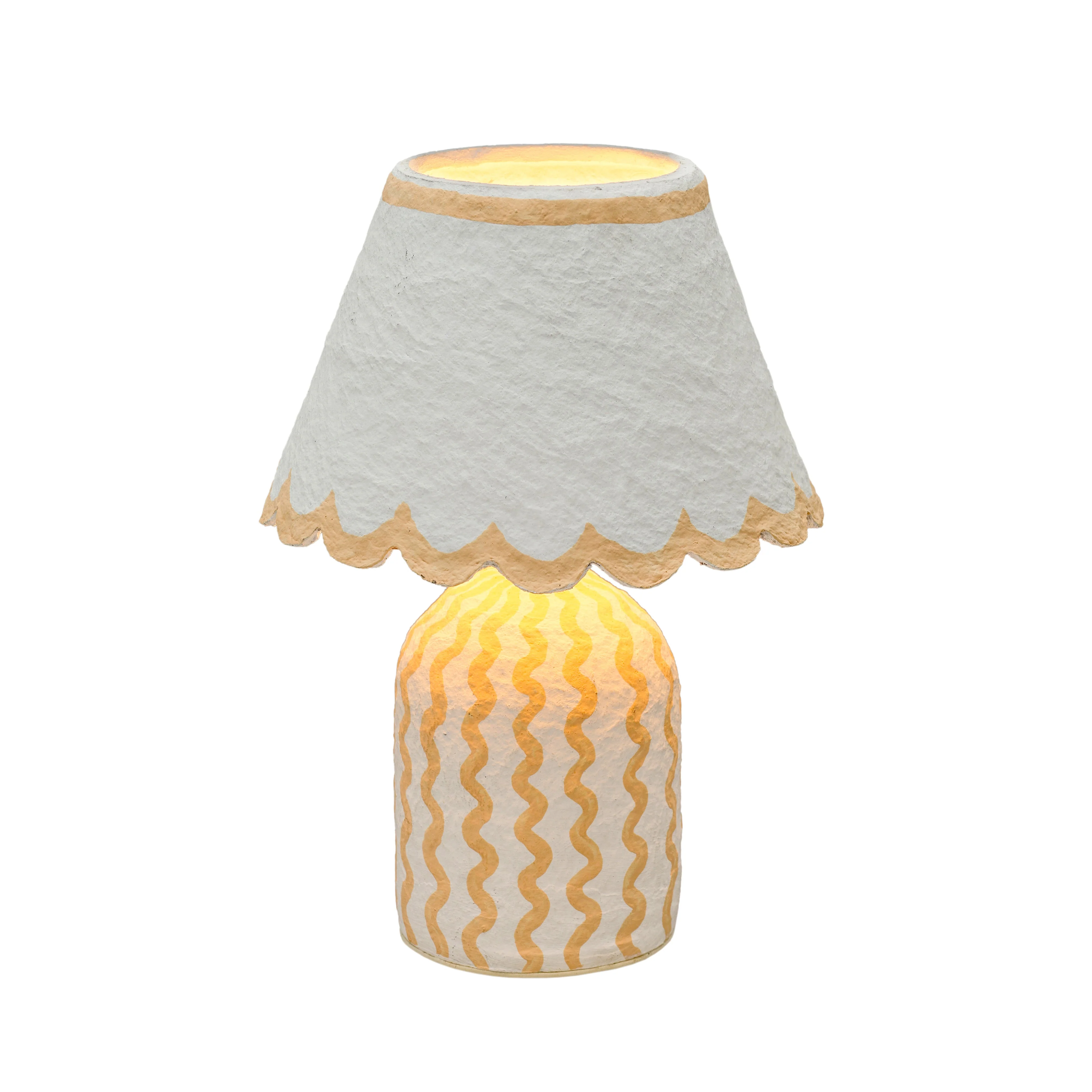 Blum Scalloped Cotton Mache Table Lamp - Image 2
