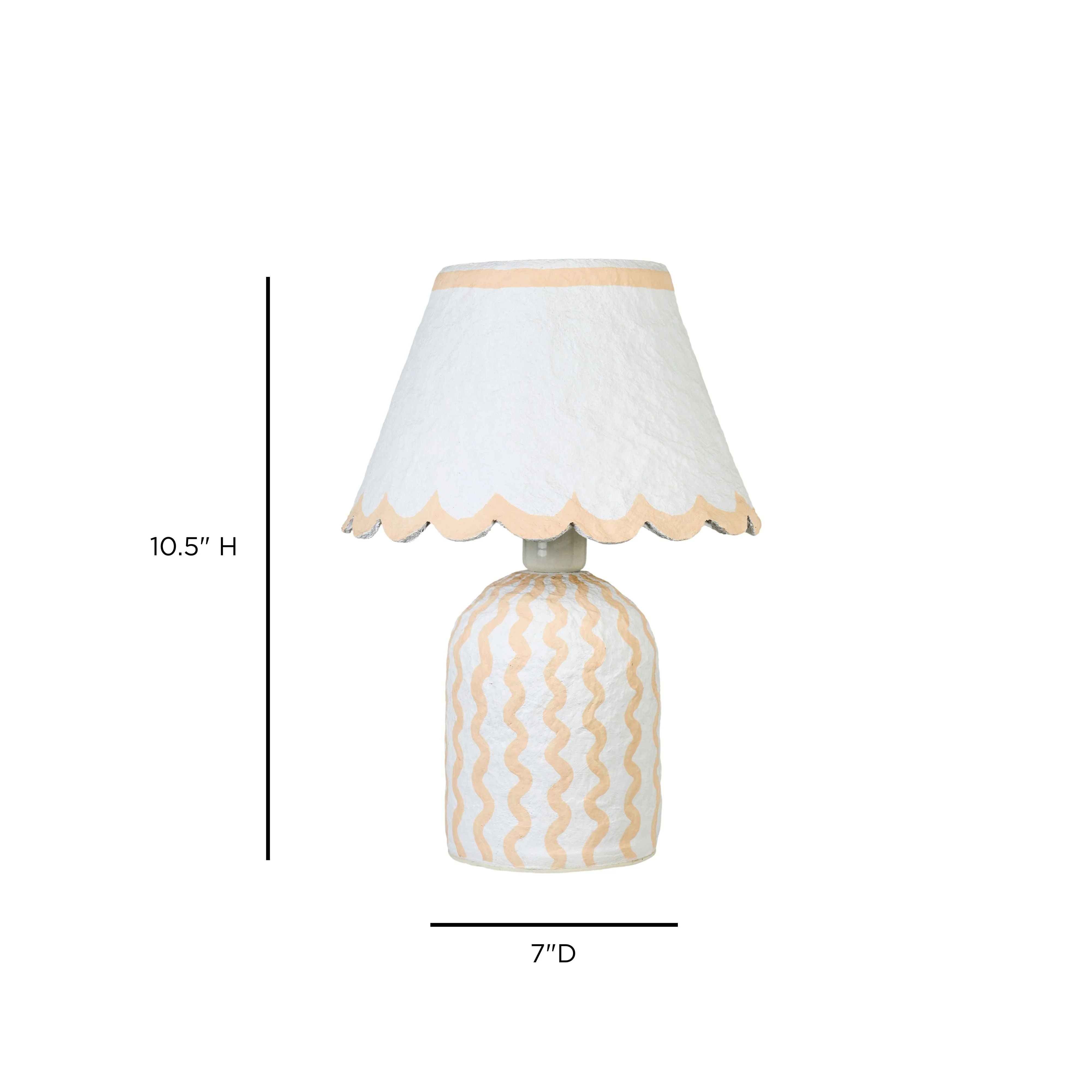Blum Scalloped Cotton Mache Table Lamp - Image 5