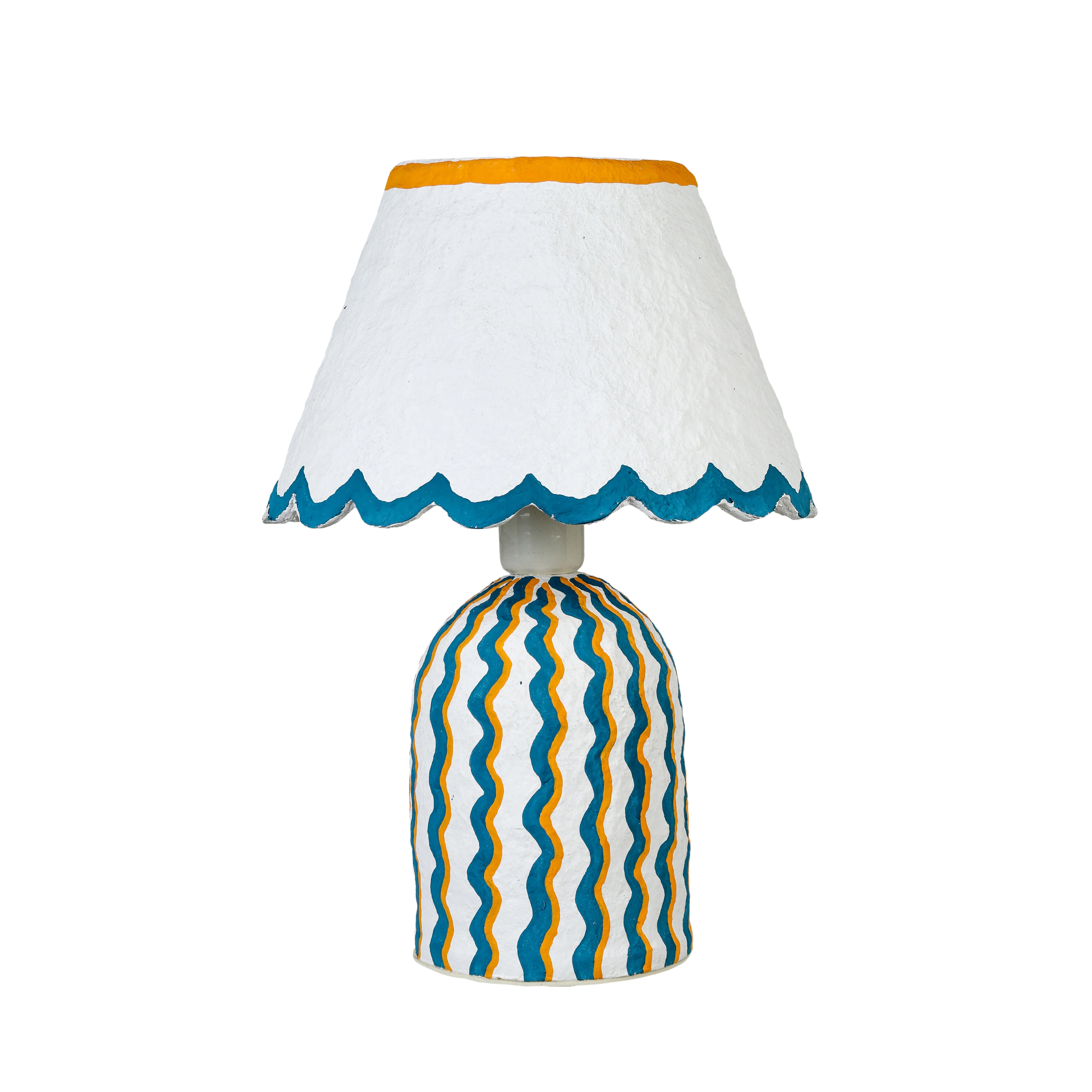 Blum Scalloped Cotton Mache Table Lamp - Image 6