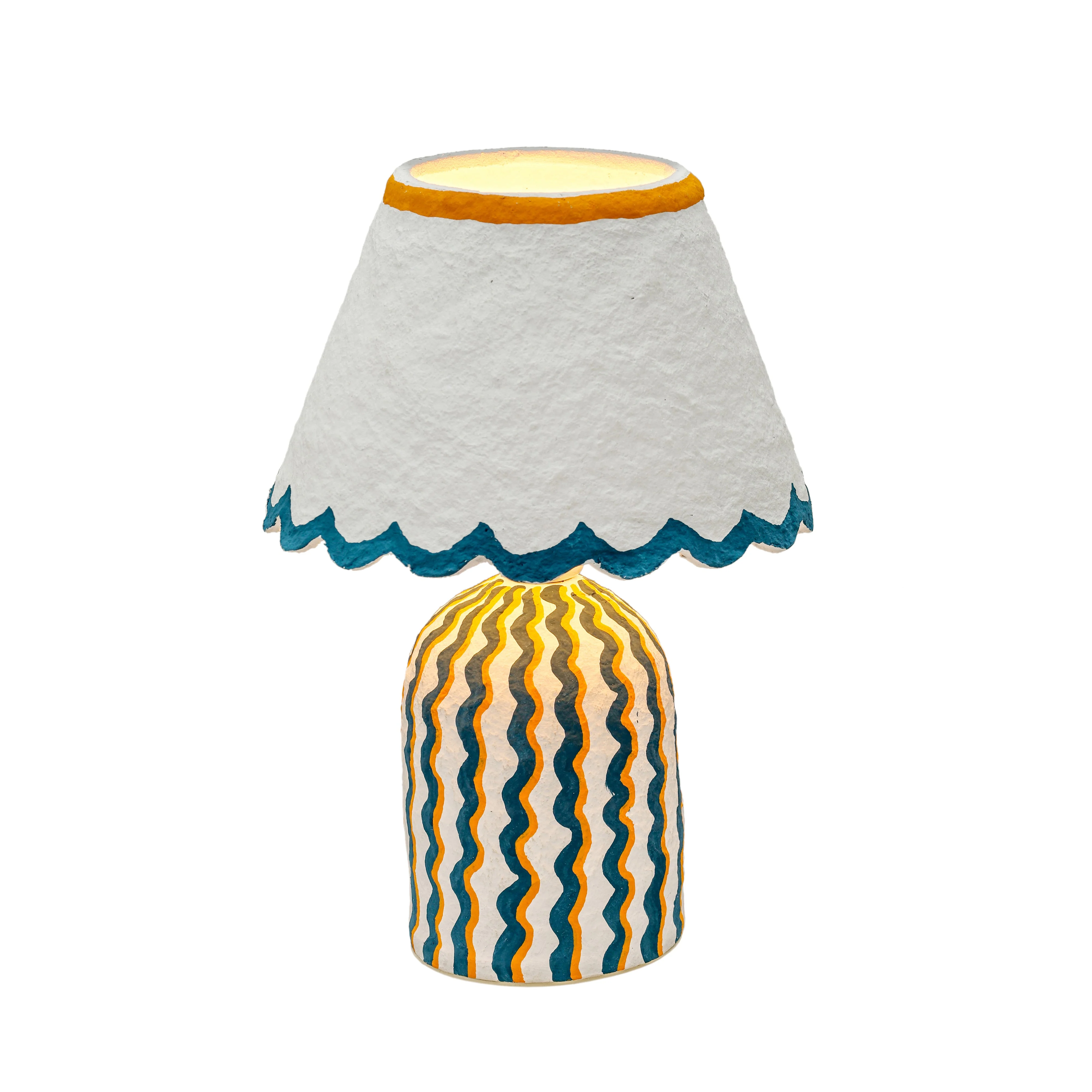 Blum Scalloped Cotton Mache Table Lamp - Image 7
