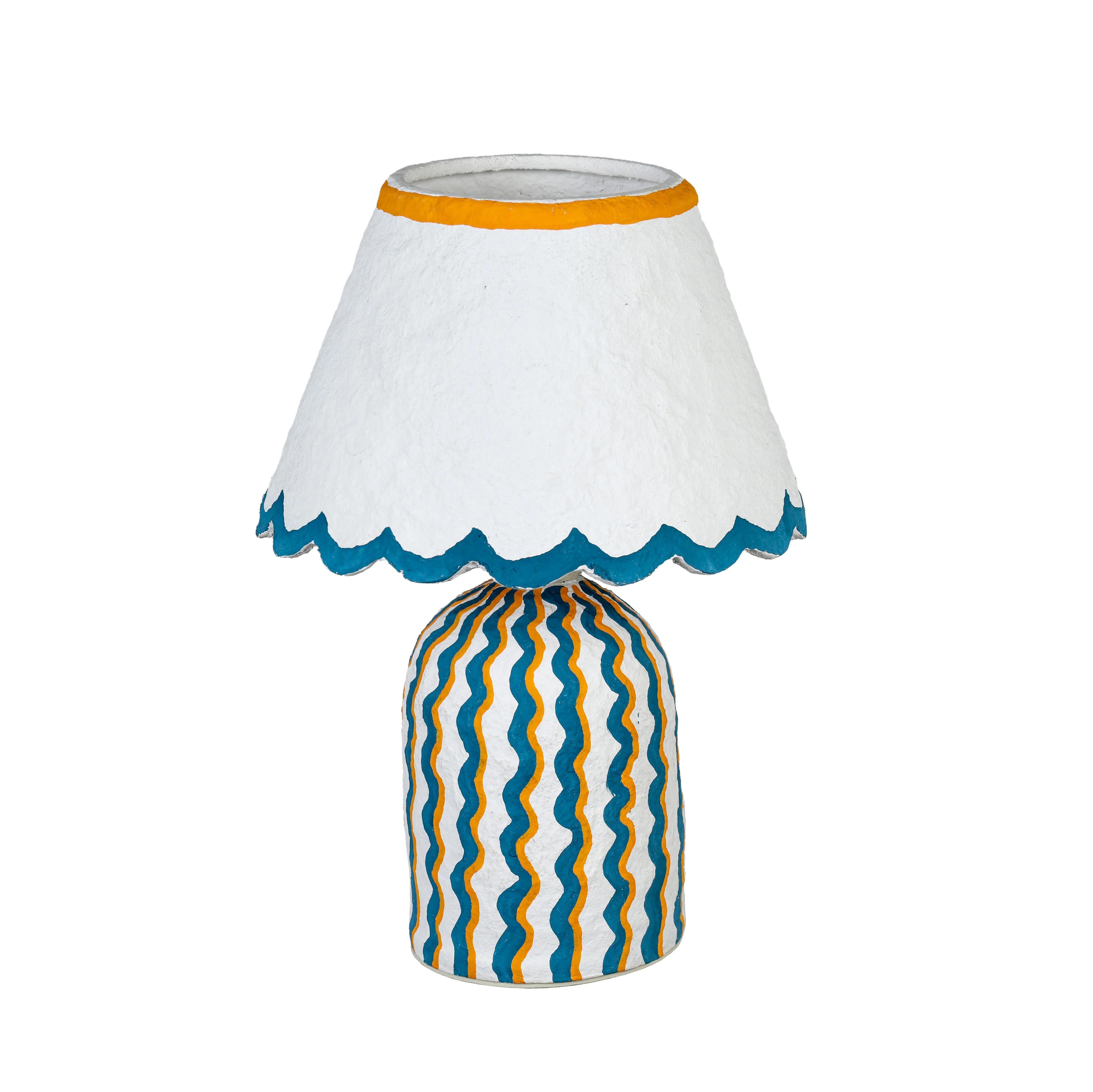 Blum Scalloped Cotton Mache Table Lamp - Image 8