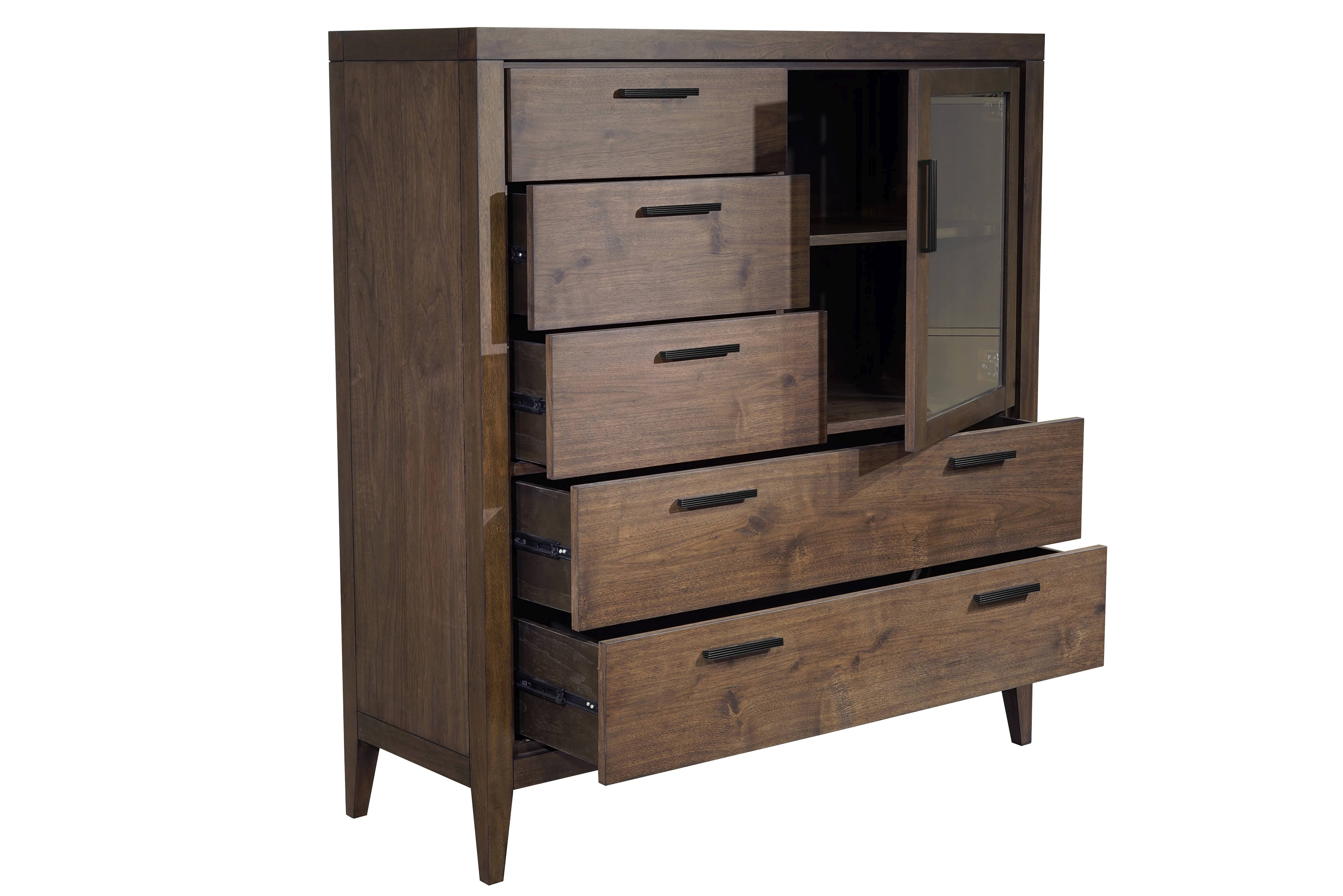 Boracay Five Drawer One Door Walnut Sweater Chest in Wild Oats Brown - Image 2