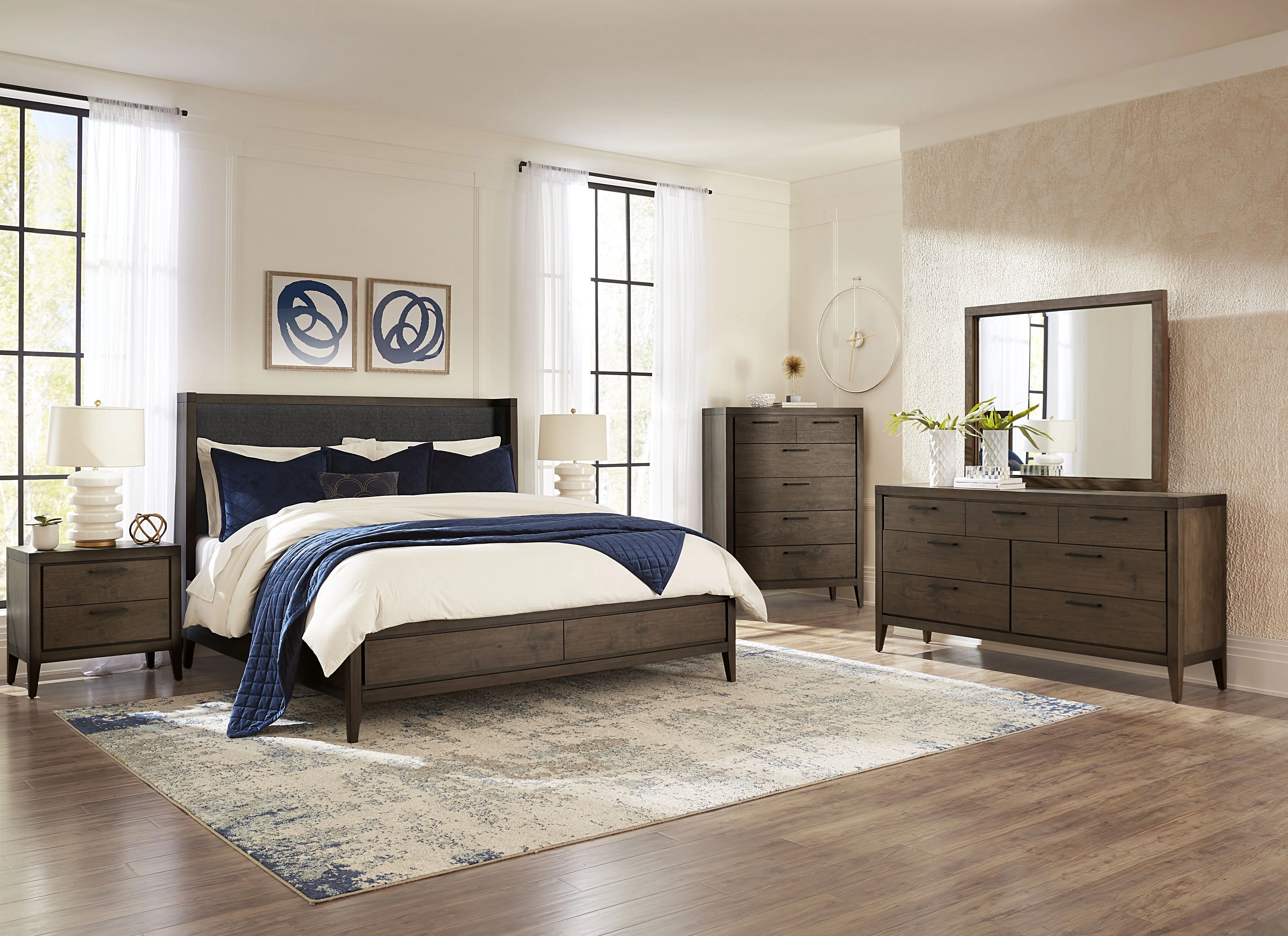 Boracay Five Drawer One Door Walnut Sweater Chest in Wild Oats Brown - Image 4