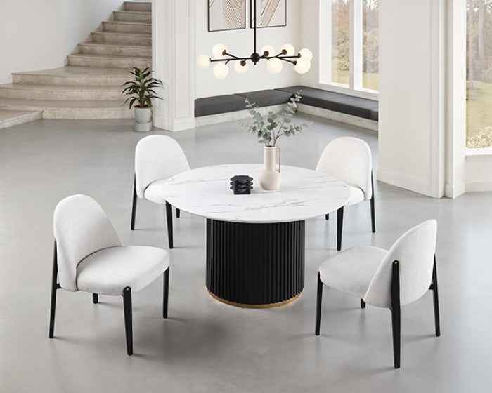Borden Contemporary Black/White 5-Piece Dining Room Set - Image 2