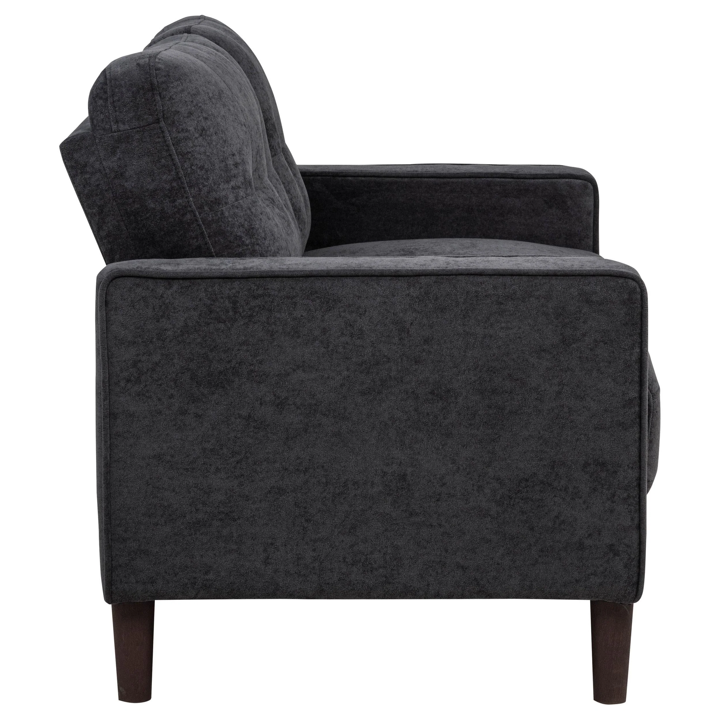 Bowen II Steel Grey Fabric Upholstered Track Arm Loveseat - Image 7