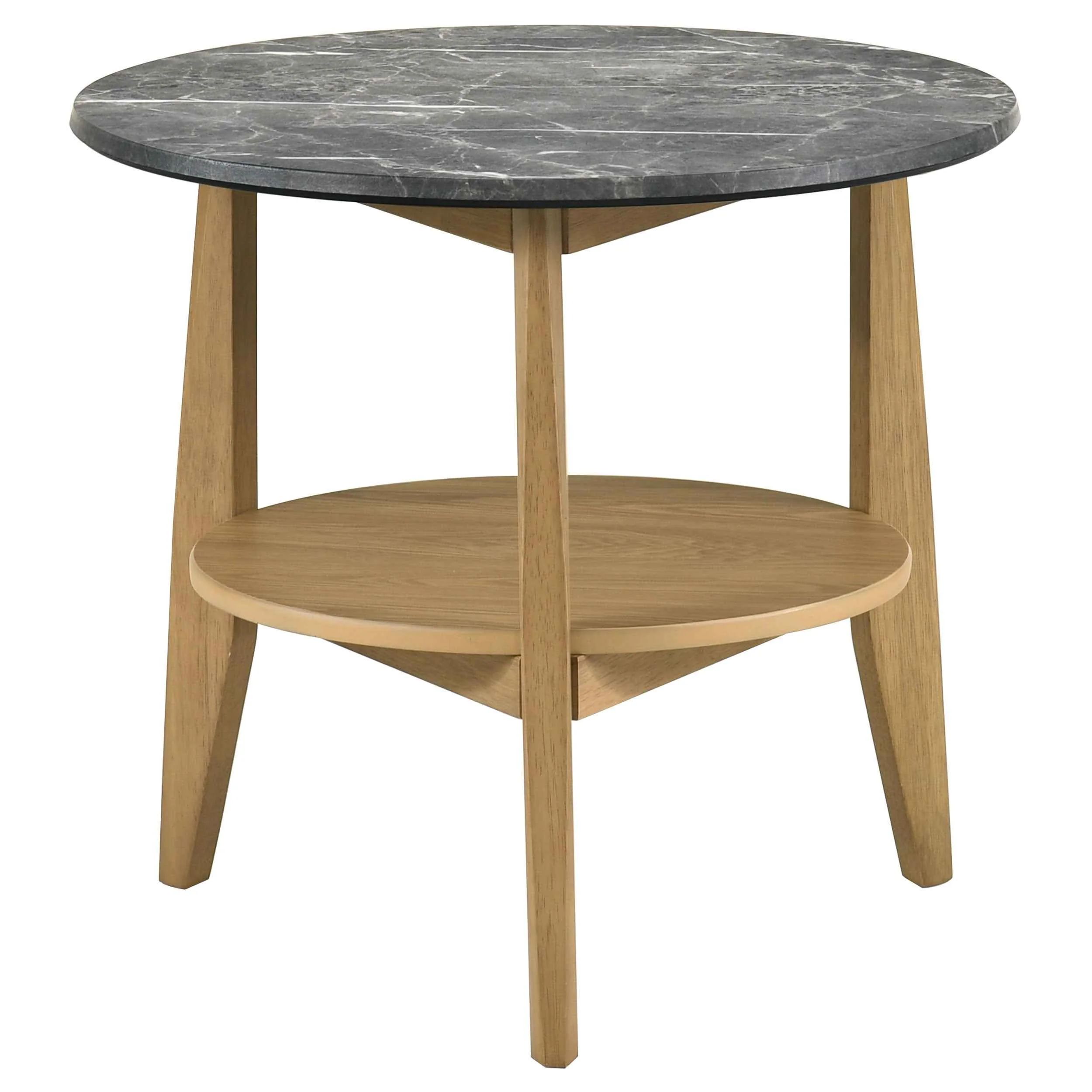 Bradley Grey/Natural Round SmartTop End Side Table - Image 3
