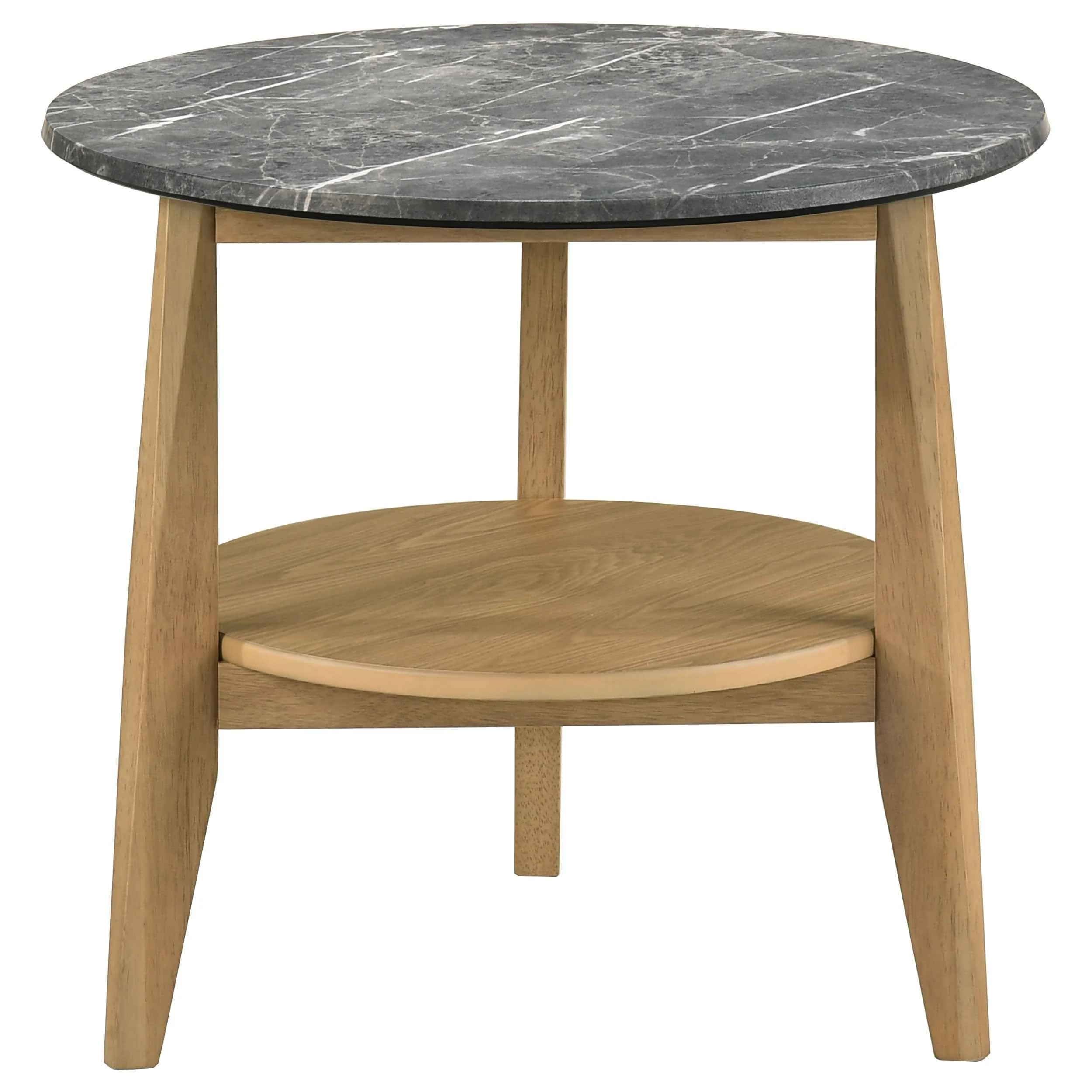 Bradley Grey/Natural Round SmartTop End Side Table - Image 4
