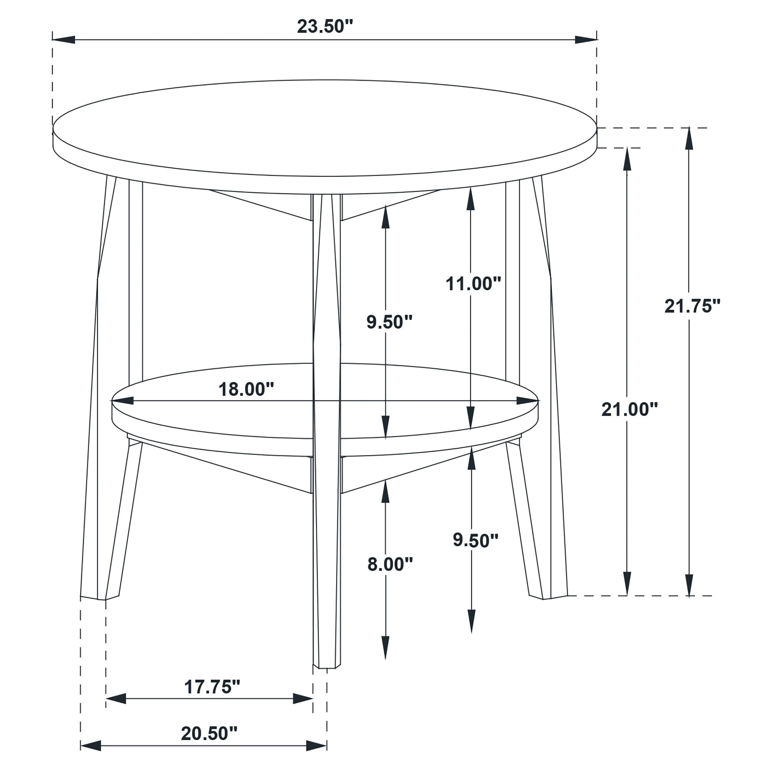 Bradley Grey/Natural Round SmartTop End Side Table - Image 9