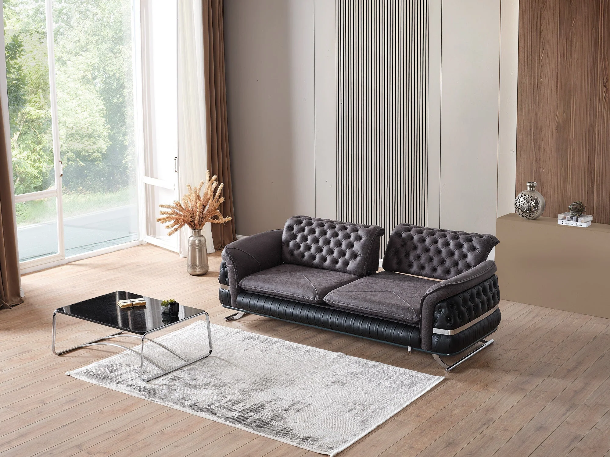 Bravo Black 3-pieces (Sofa & Loveseat & Chair) Living Room Set - Image 7