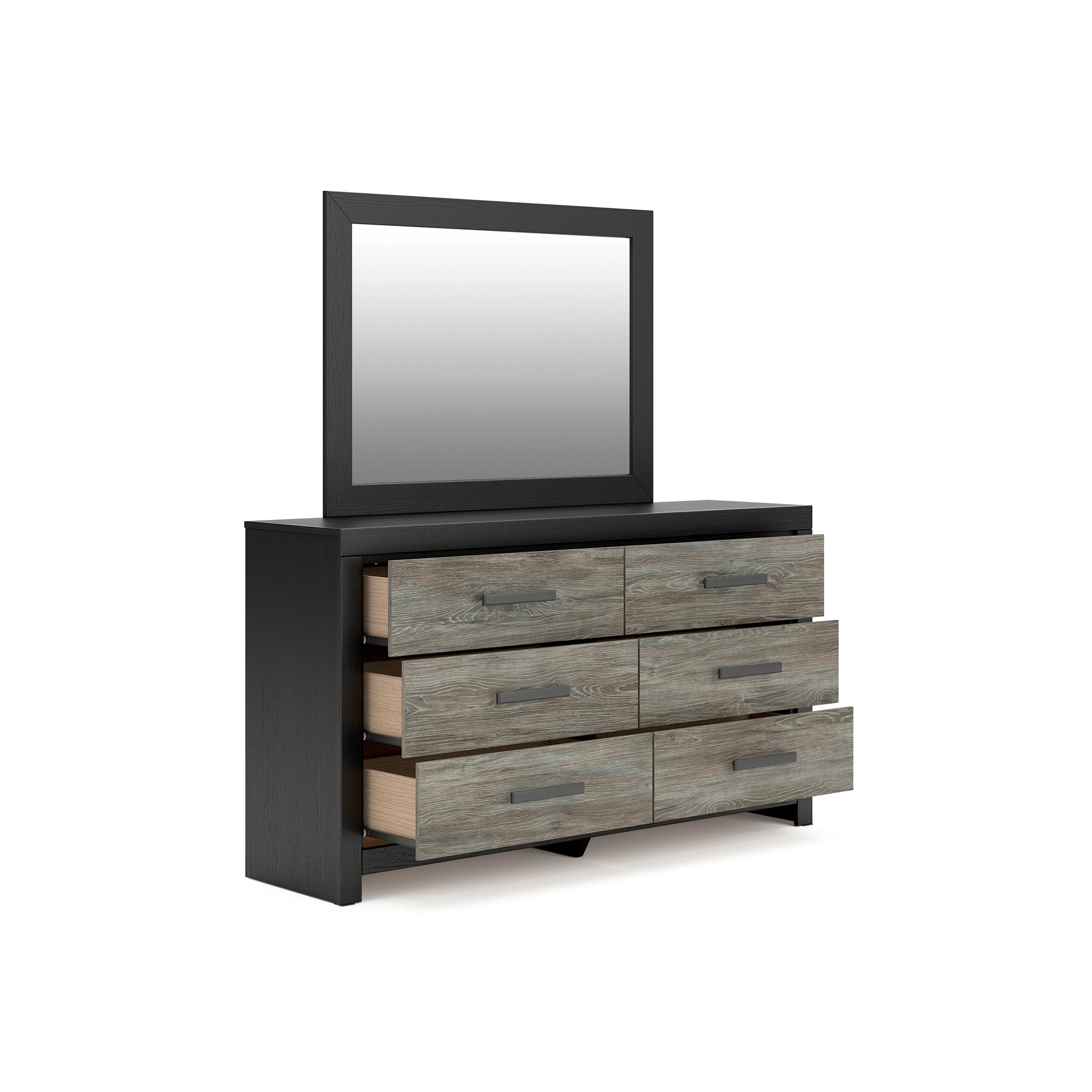 Broachmyn Black/Gray LED Bookcase Panel Bedroom Set - Image 20