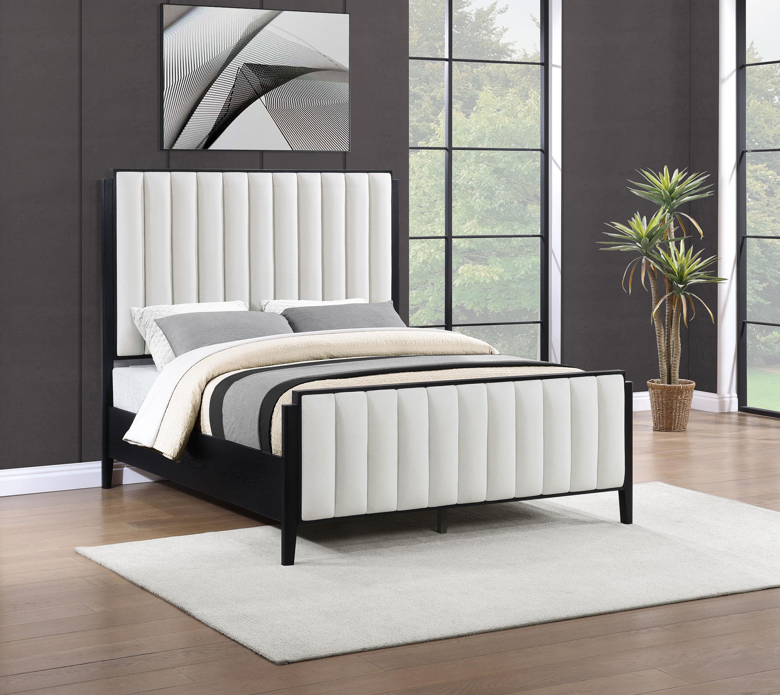 Brookmead Black 60-inch Upholstered Eastern King Bed