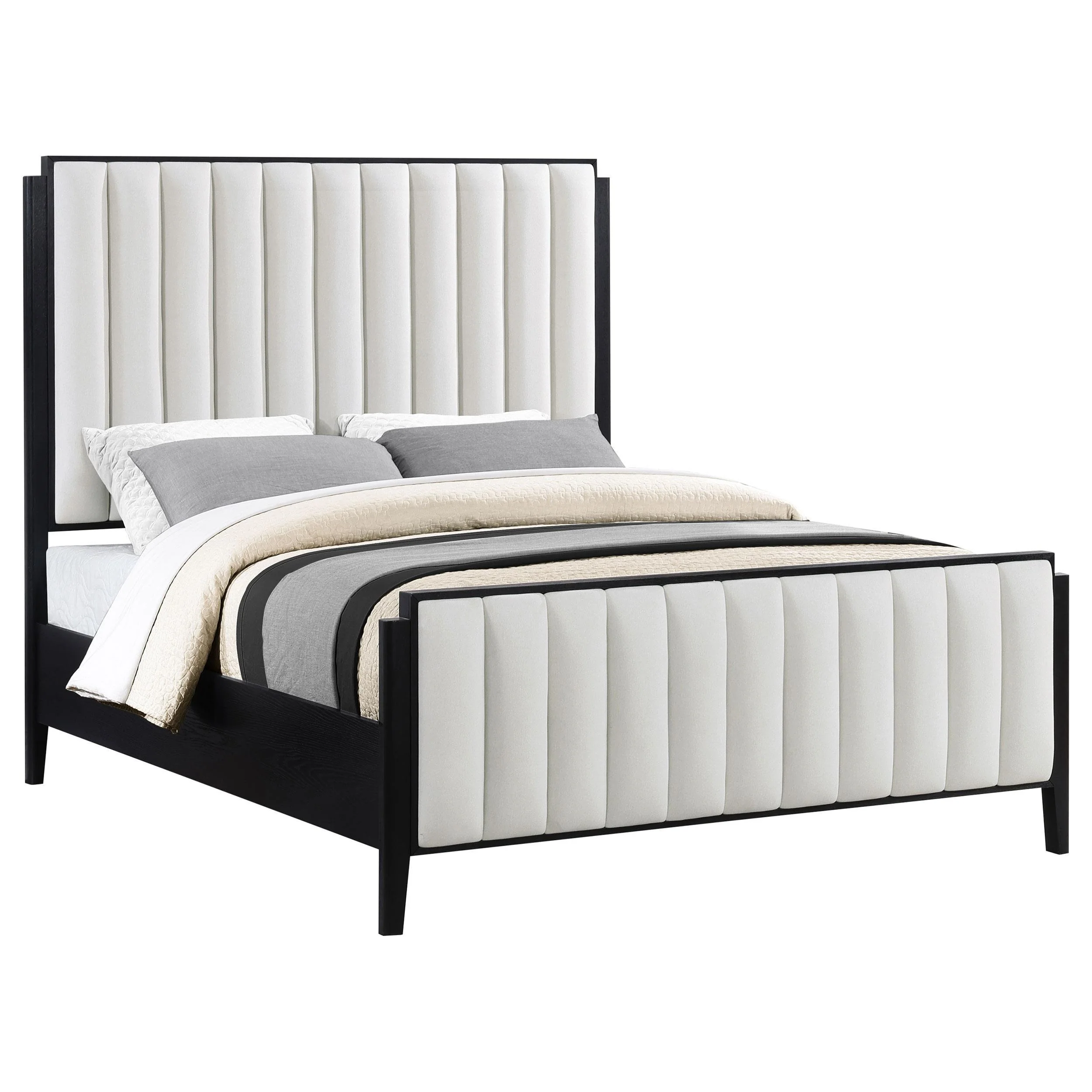 Brookmead Black 60-inch Upholstered Eastern King Bed - Image 2