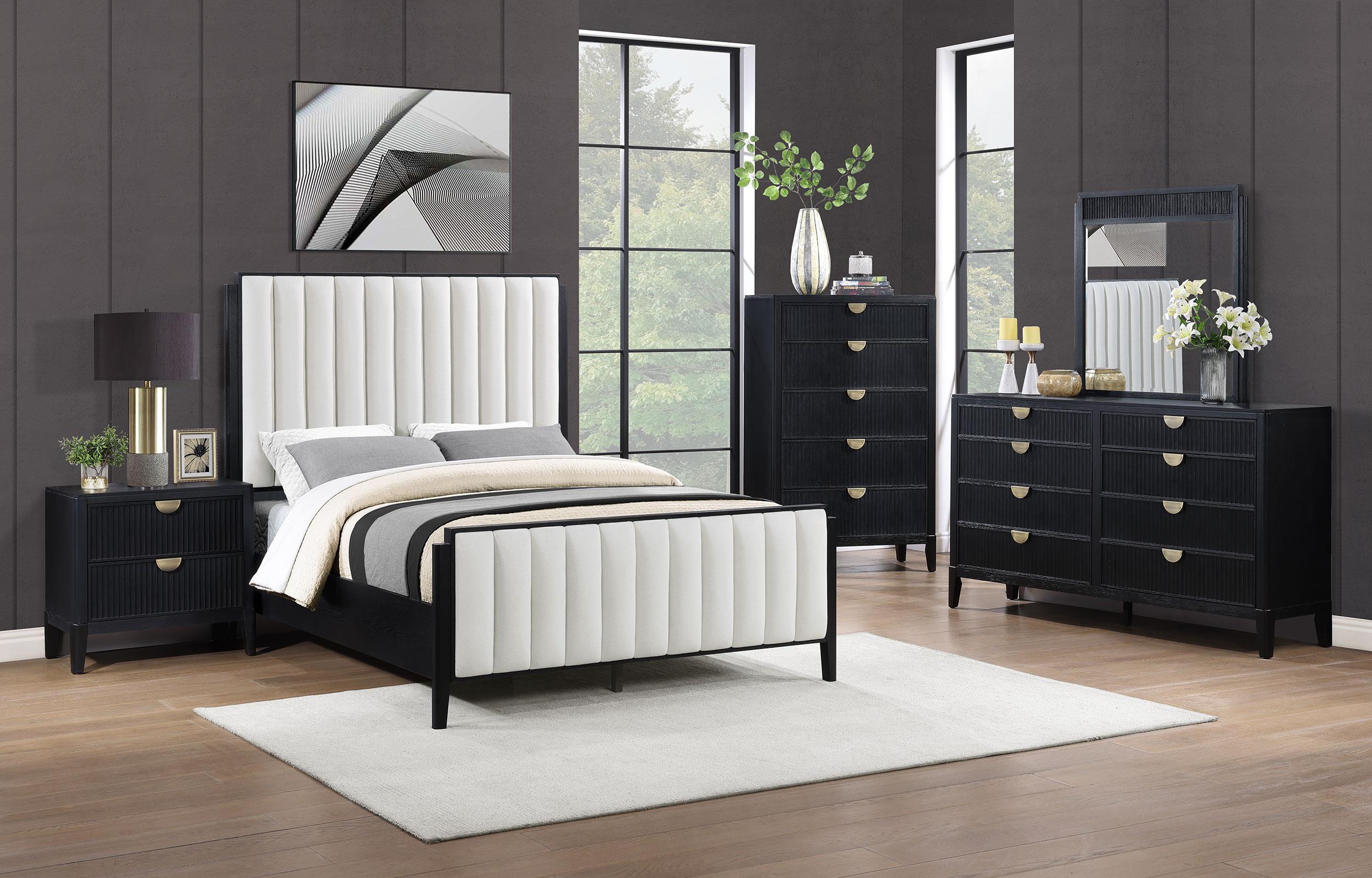 Brookmead Black 60-inch Upholstered Eastern King Bed - Image 5