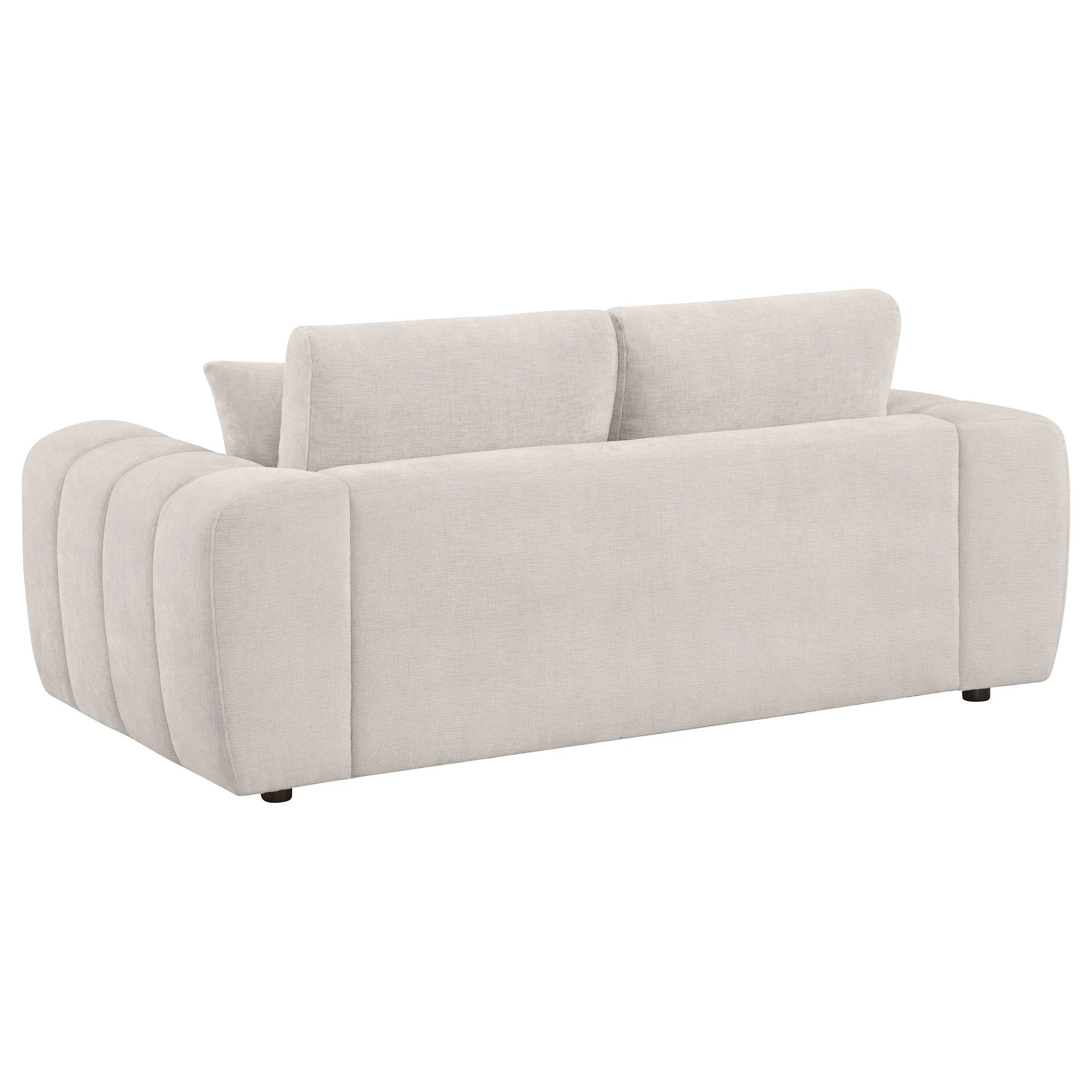 Burnett Ivory Chenille Upholstered Wide Arm Loveseat - Image 5