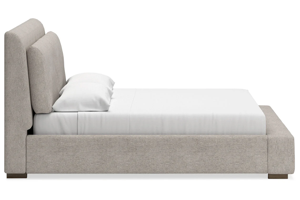 Cabalynn Light Brown Queen Upholstered Platform Bed - Image 7