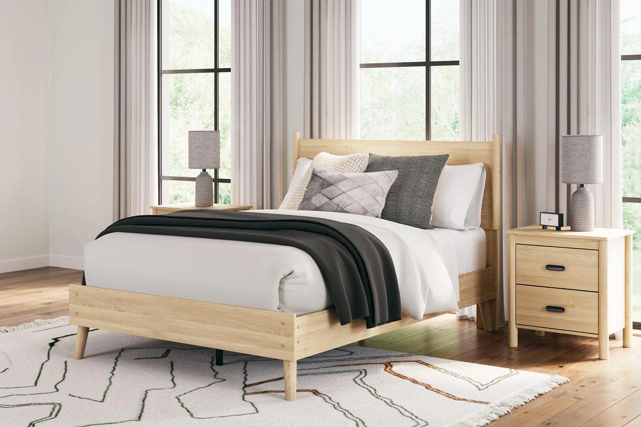 Cabinella Tan Full Platform Panel Bed - Image 2