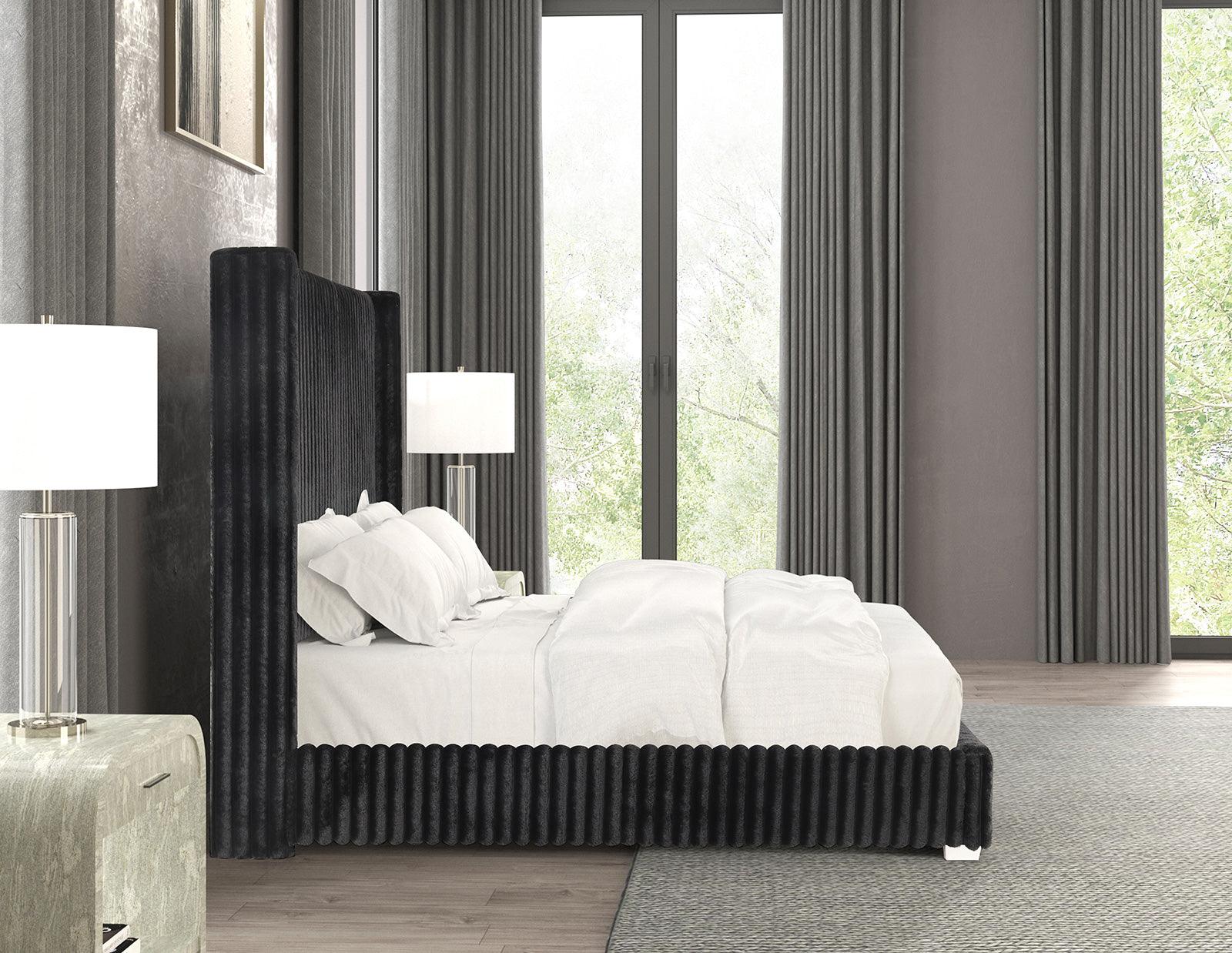 Cadwell Black King Upholstered Platform Bed - Image 2