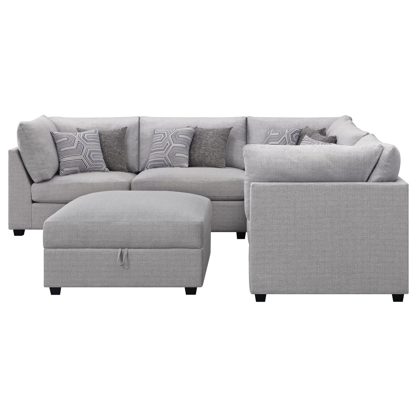 Cambria Grey 6-piece Upholstered Modular Sectional - Image 2
