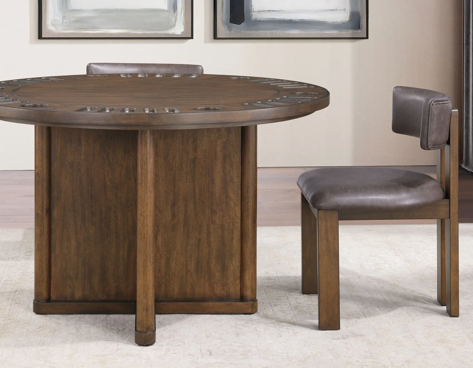 Cambridge Burnished Chestnut Dining Set with Folding Removable Game Top - Image 30