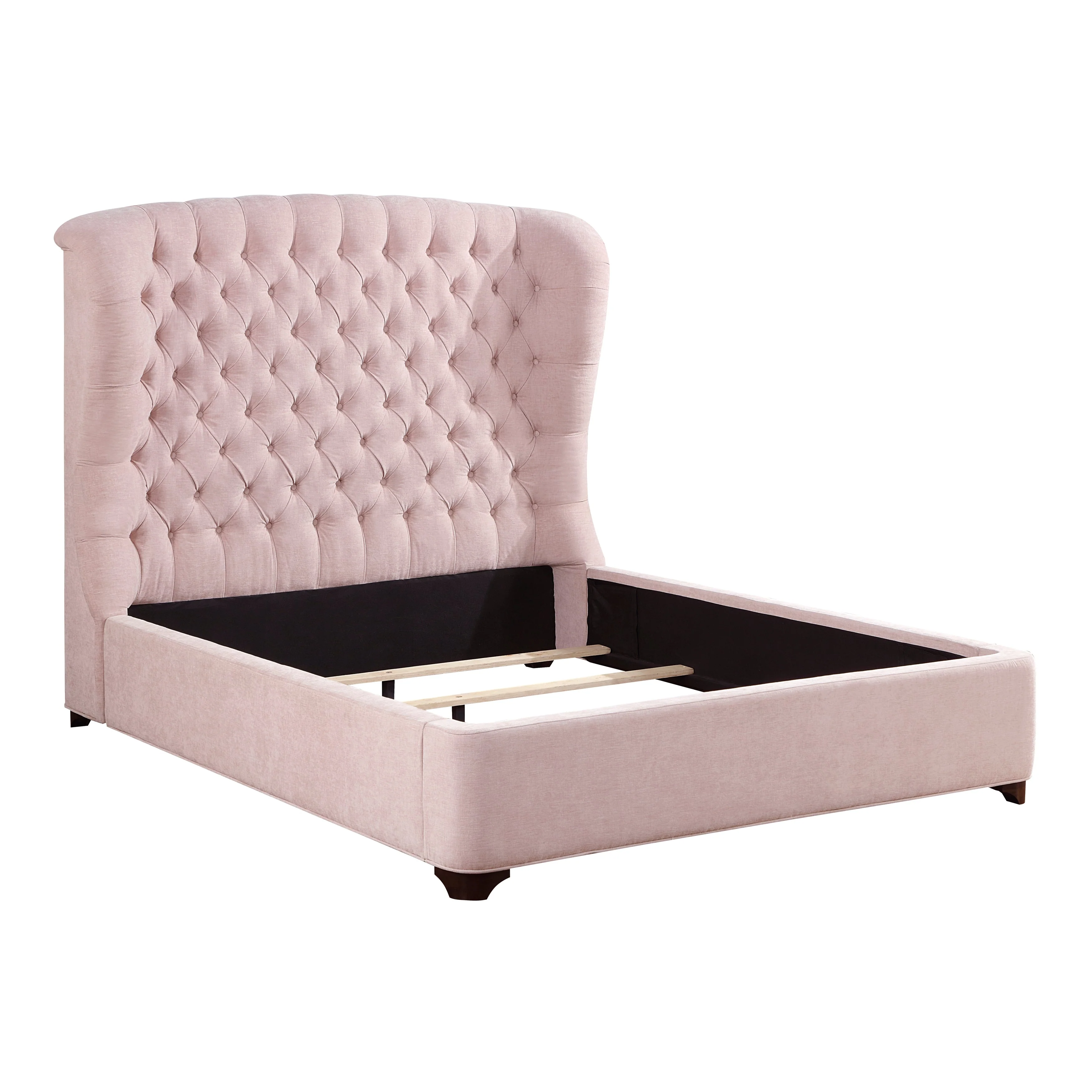Cameo Pink California King Upholstered Wingback Bed - Image 5