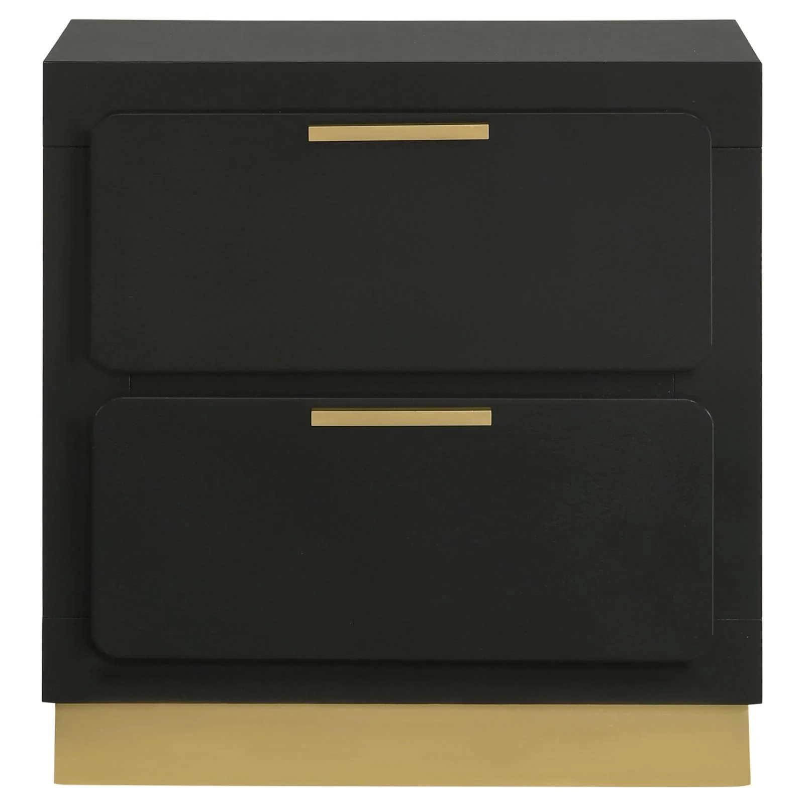 Caraway Black 2-drawer Nightstand Bedside Table - Image 2