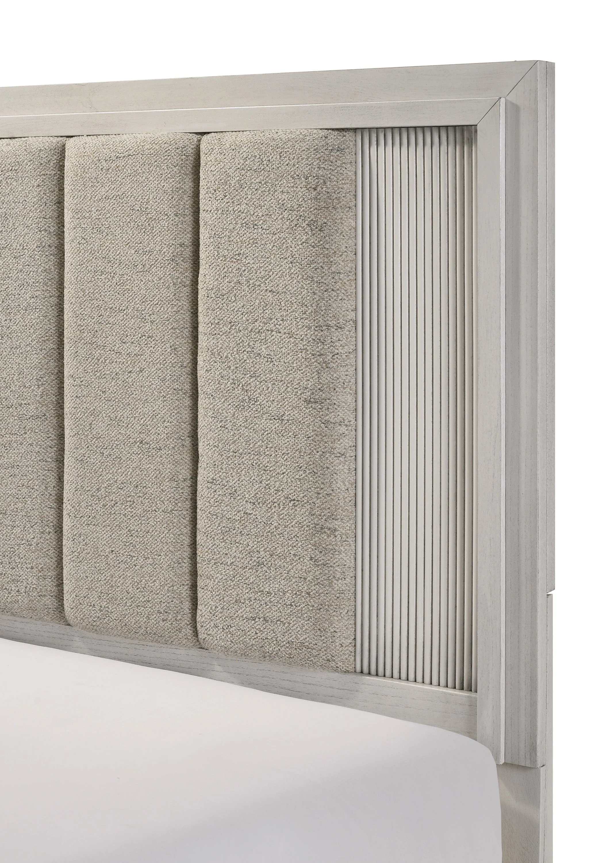 Carlton White Queen Upholstered Panel Bed - Image 3