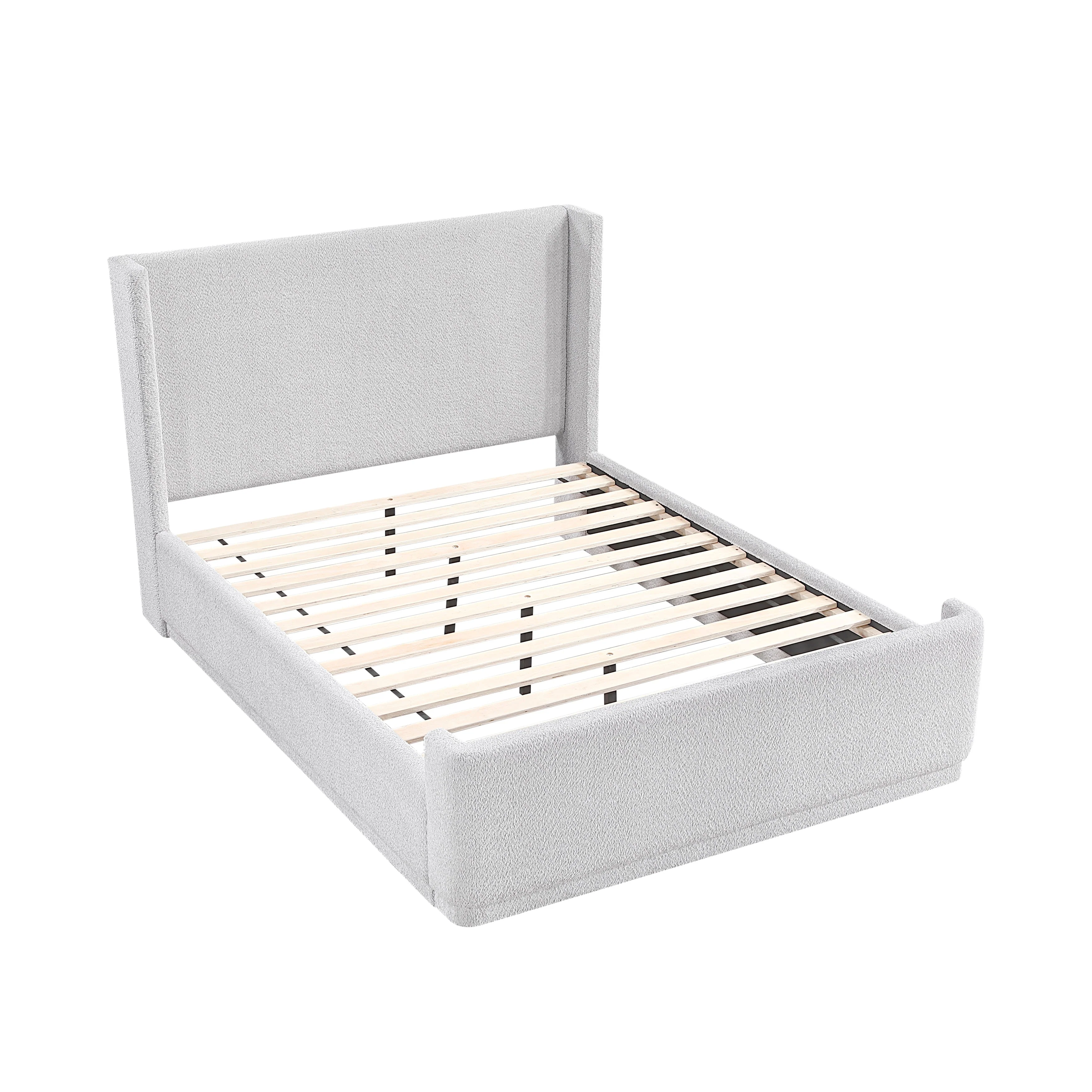 Carmel Light Gray Queen Platform Bed - Image 4