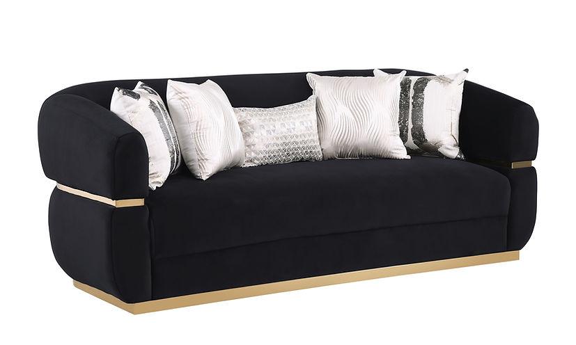 Carmela Black Sofa Loveseat - Image 2