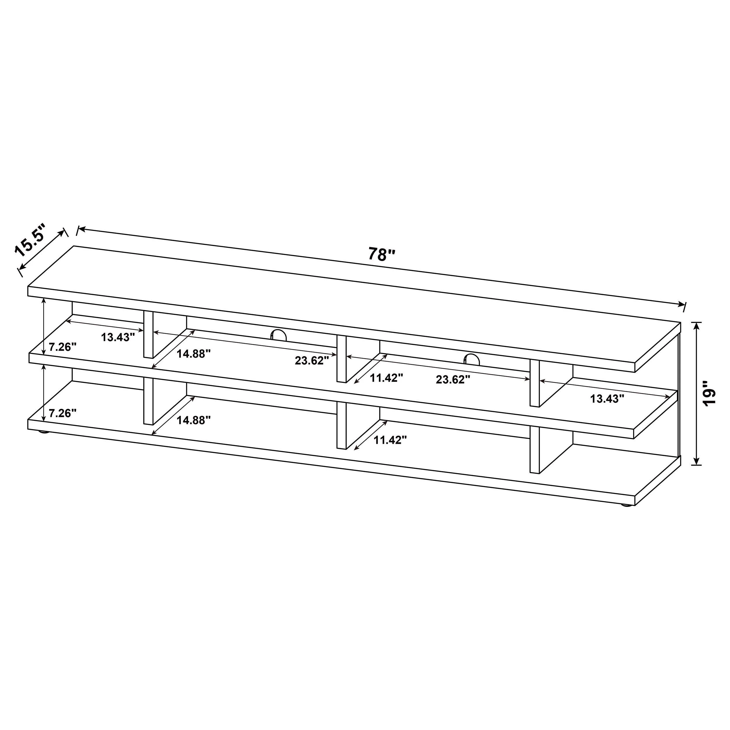 Cartmill Mango 2-Tier TV Stand Media Console - Image 3