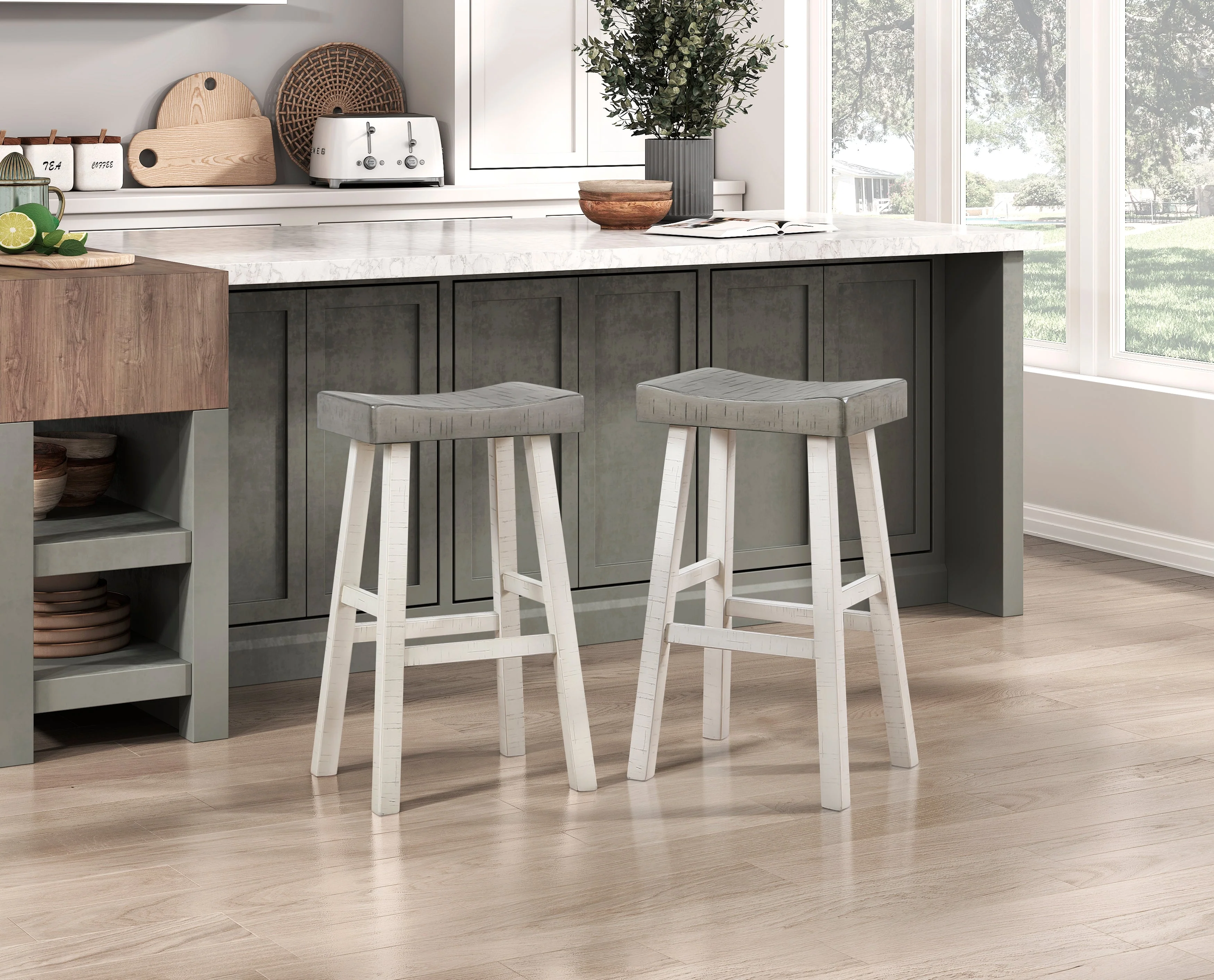 Caspian White/Coffee 4-Piece Pack Pub Height Set - Image 9