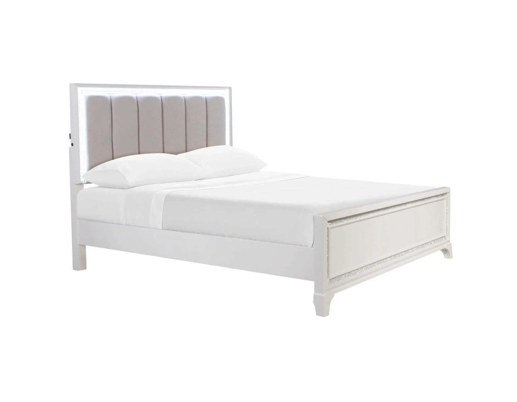Cassie Queen Illuminating 4-Piece Glam Queen Bedroom Set - Image 7