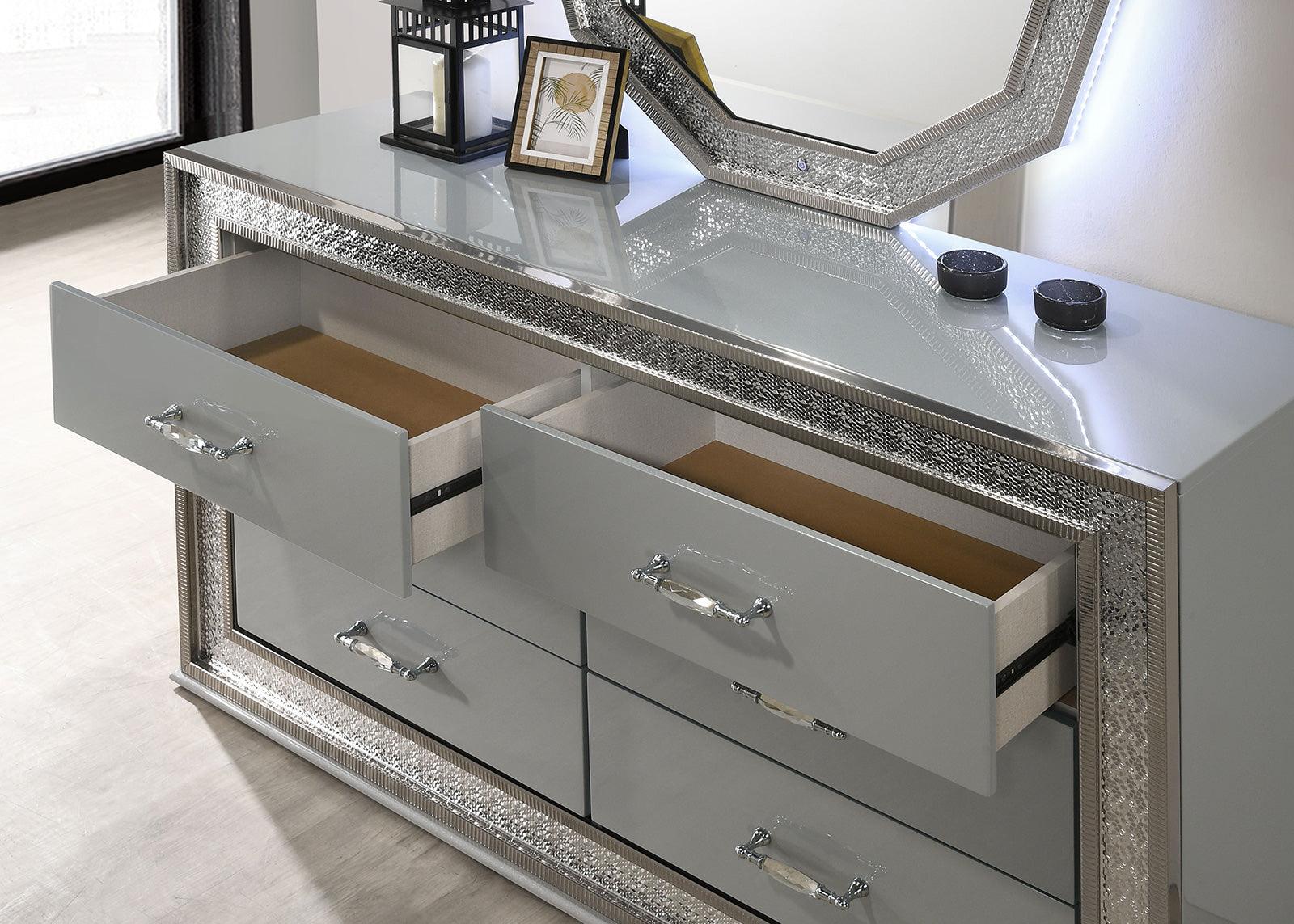 Cassiopeia Metallic Gray Dresser - Image 3
