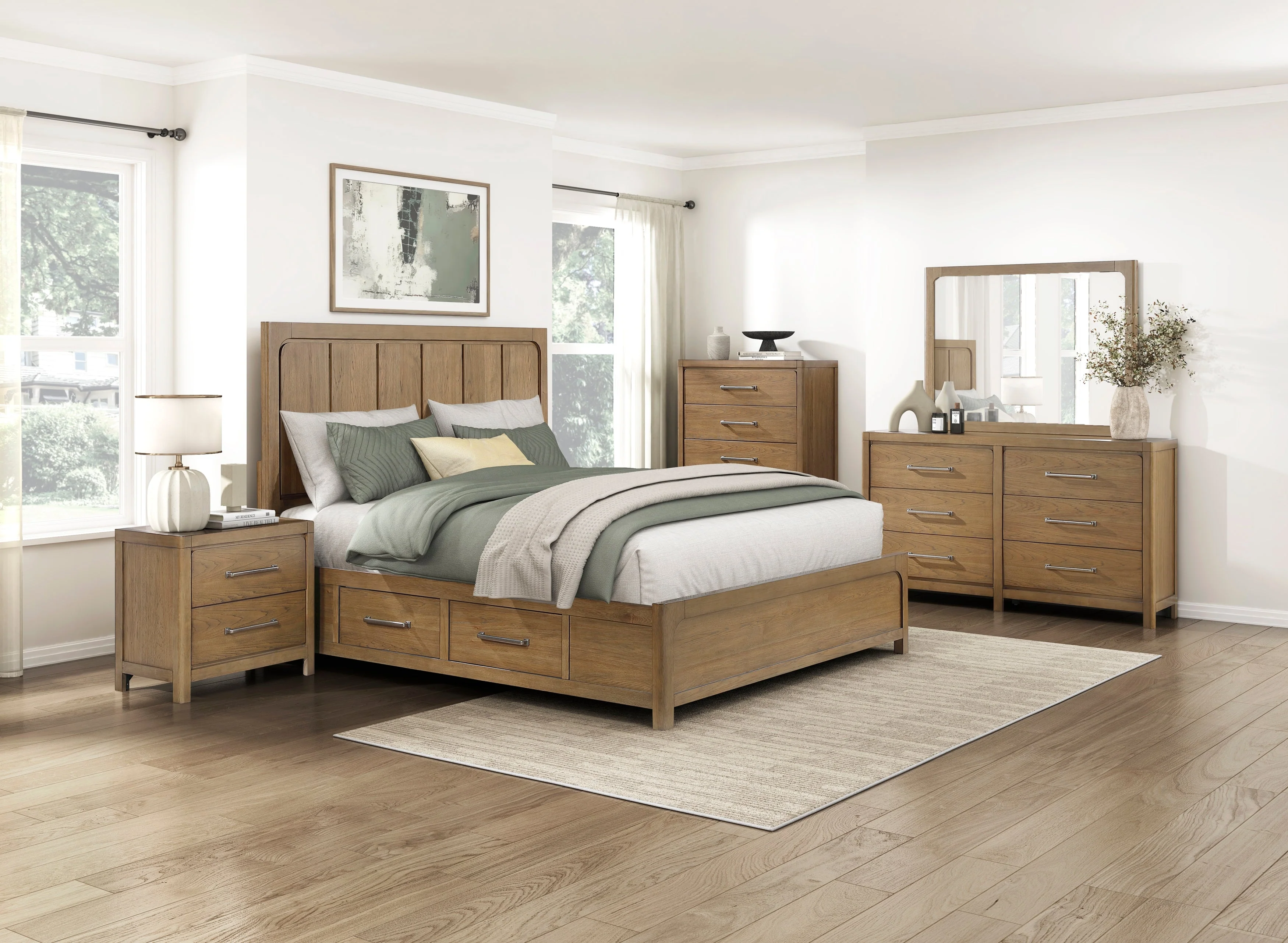 Charlotte Light Brown Eastern King Storage Platform Bed - Image 10