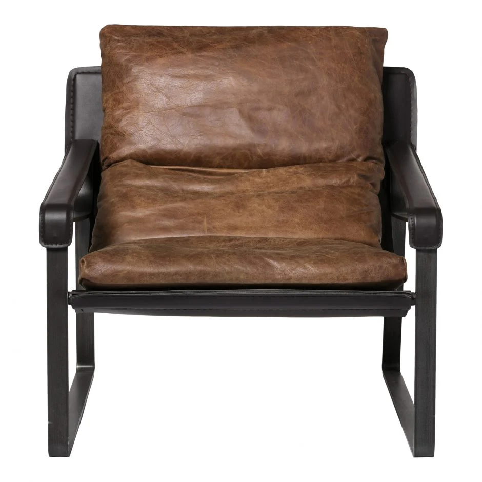 Connor Club Chair Open Road Brown Leather