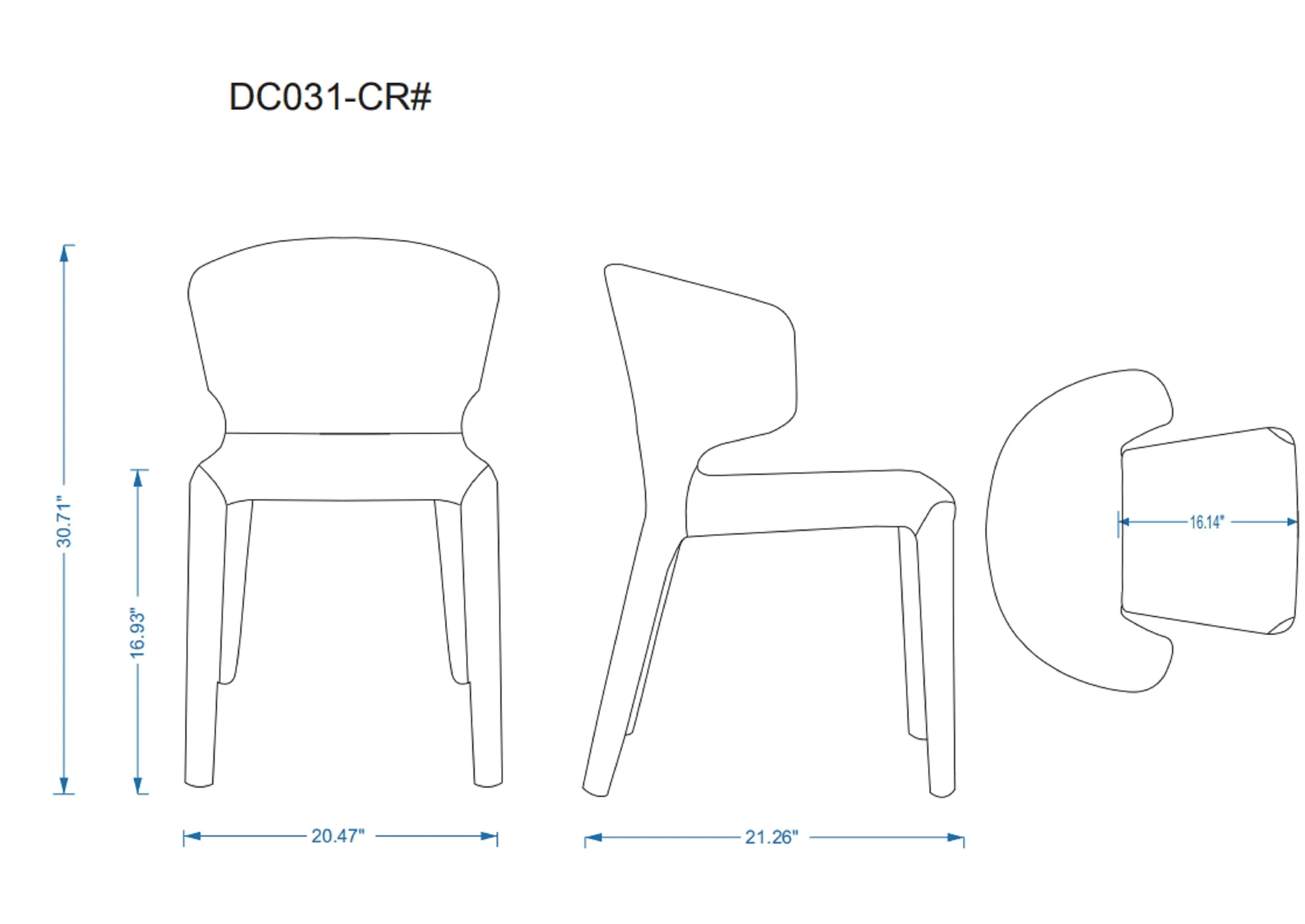 Conrad Leather Dining Chair in Cream (set of 2) - Image 3