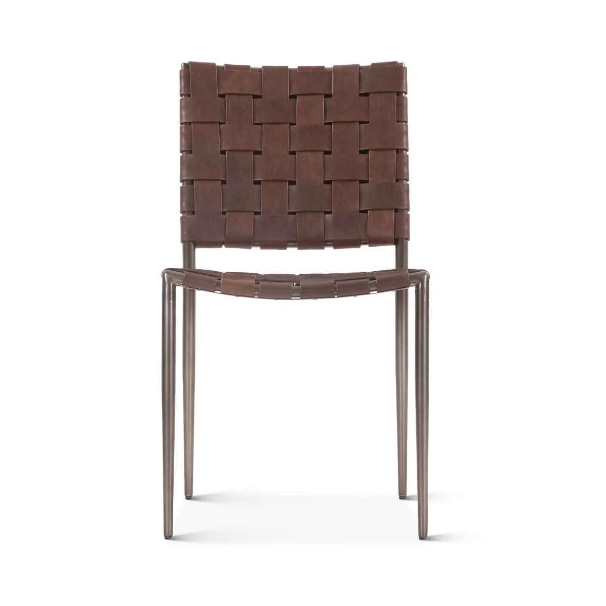 Copenhagen 18" Dining Chair in Tobacco Buffalo Leather with Iron, Set of 2 - Image 2