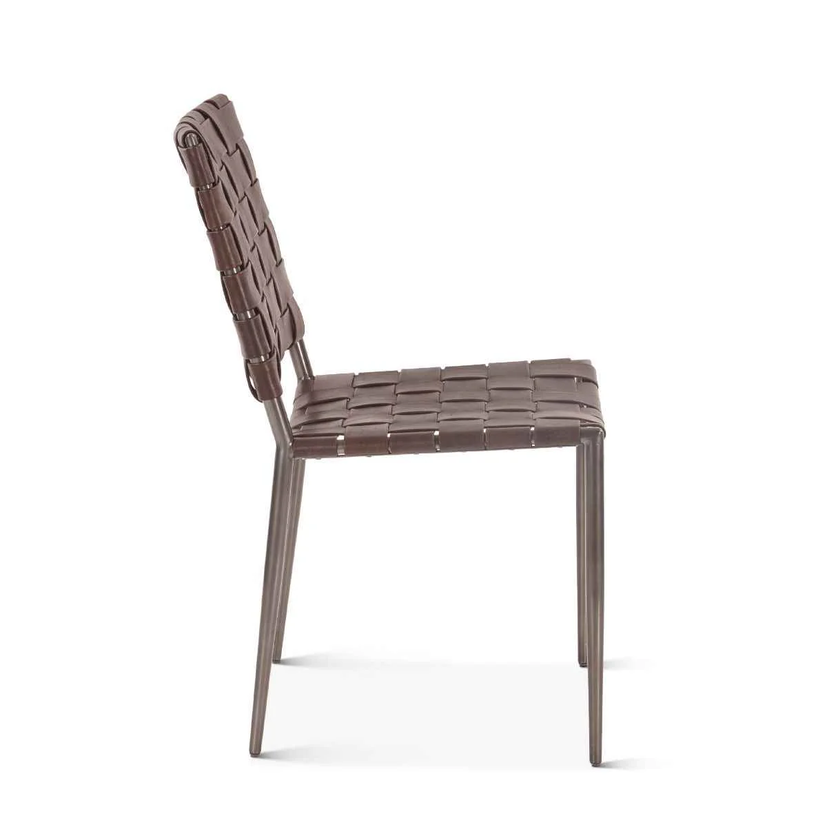 Copenhagen 18" Dining Chair in Tobacco Buffalo Leather with Iron, Set of 2 - Image 3