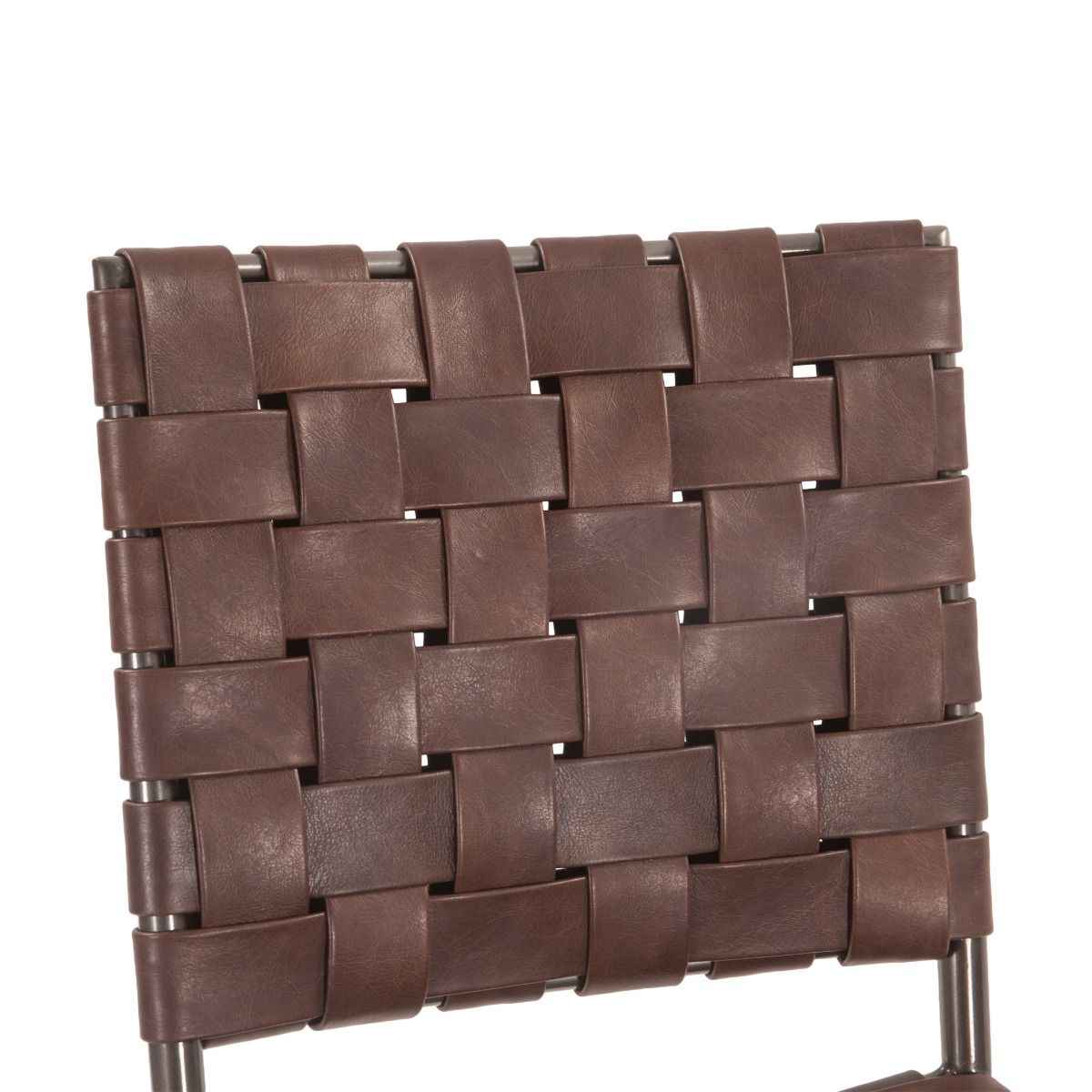 Copenhagen 18" Dining Chair in Tobacco Buffalo Leather with Iron, Set of 2 - Image 4