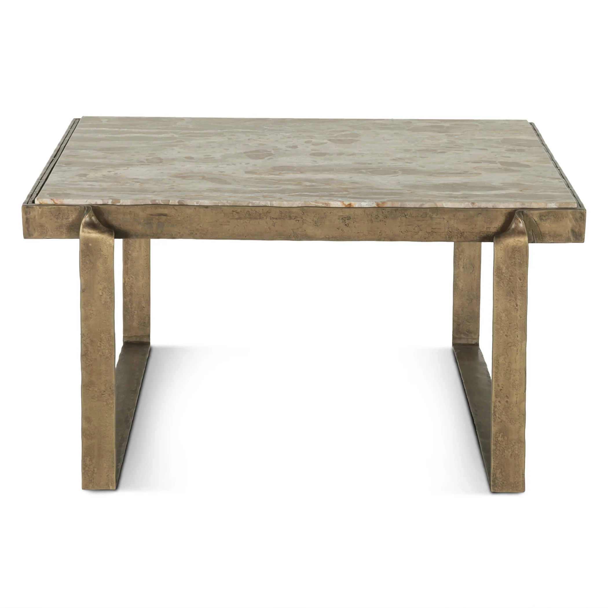 Argos 32" Coffee Table with Marble and Antique Brass - Image 9