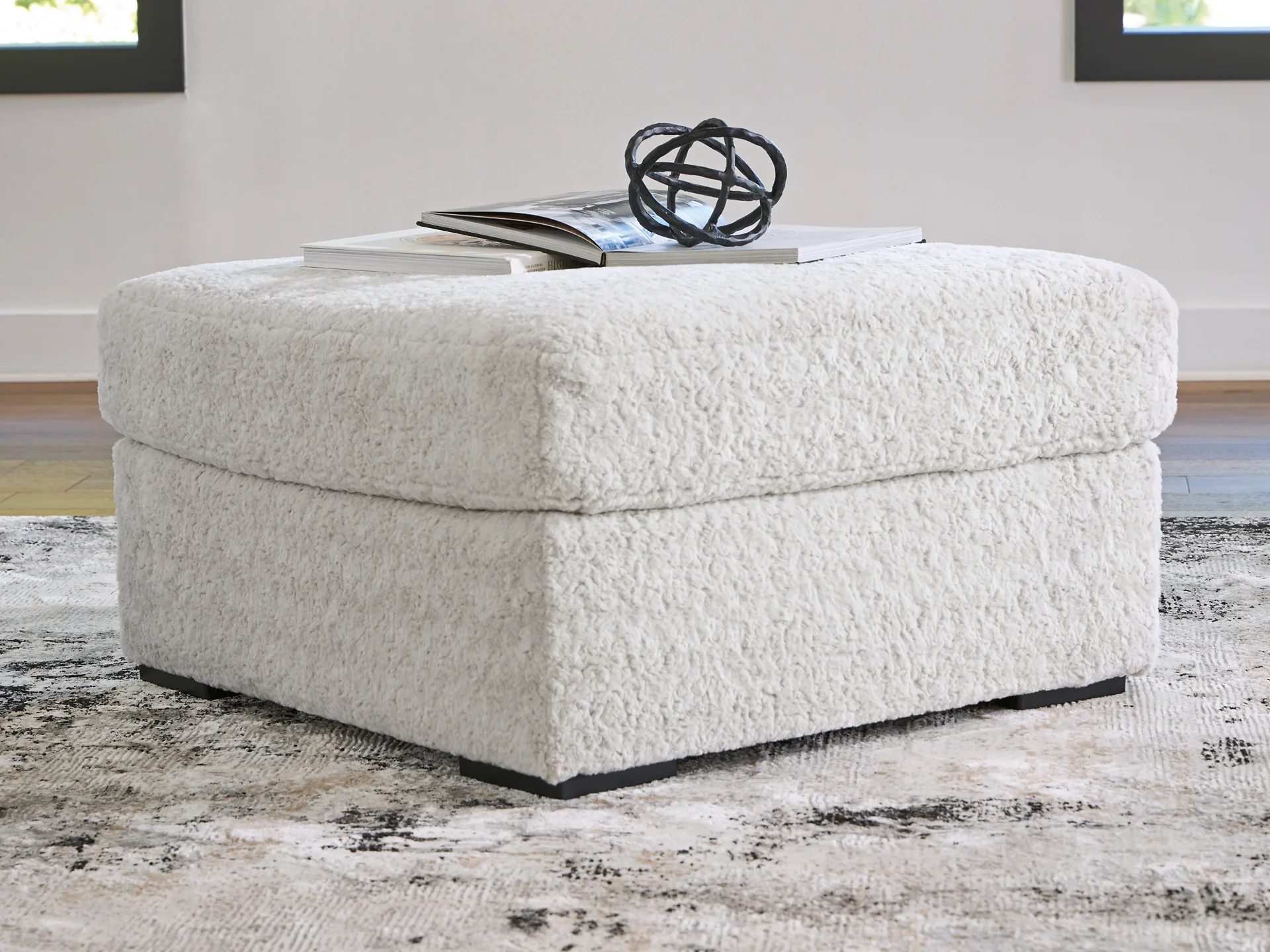 Cuddle Plush Arctic Oversized Accent Ottoman
