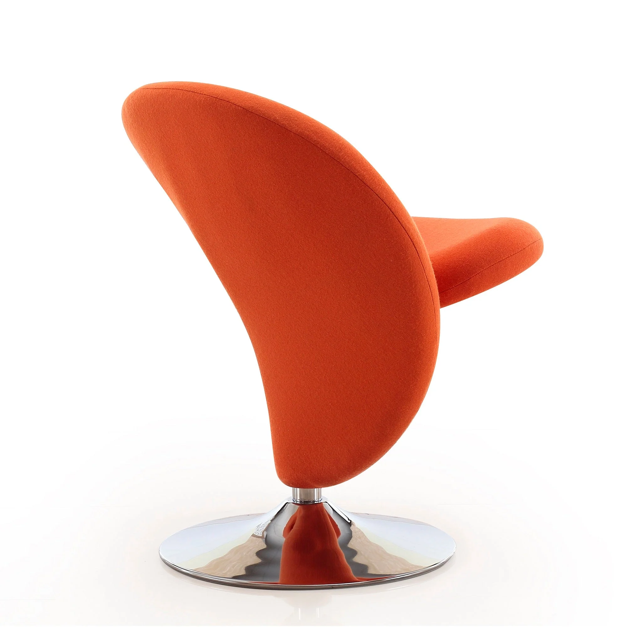 Curl Swivel Accent Chair in Orange and Polished Chrome - Image 6