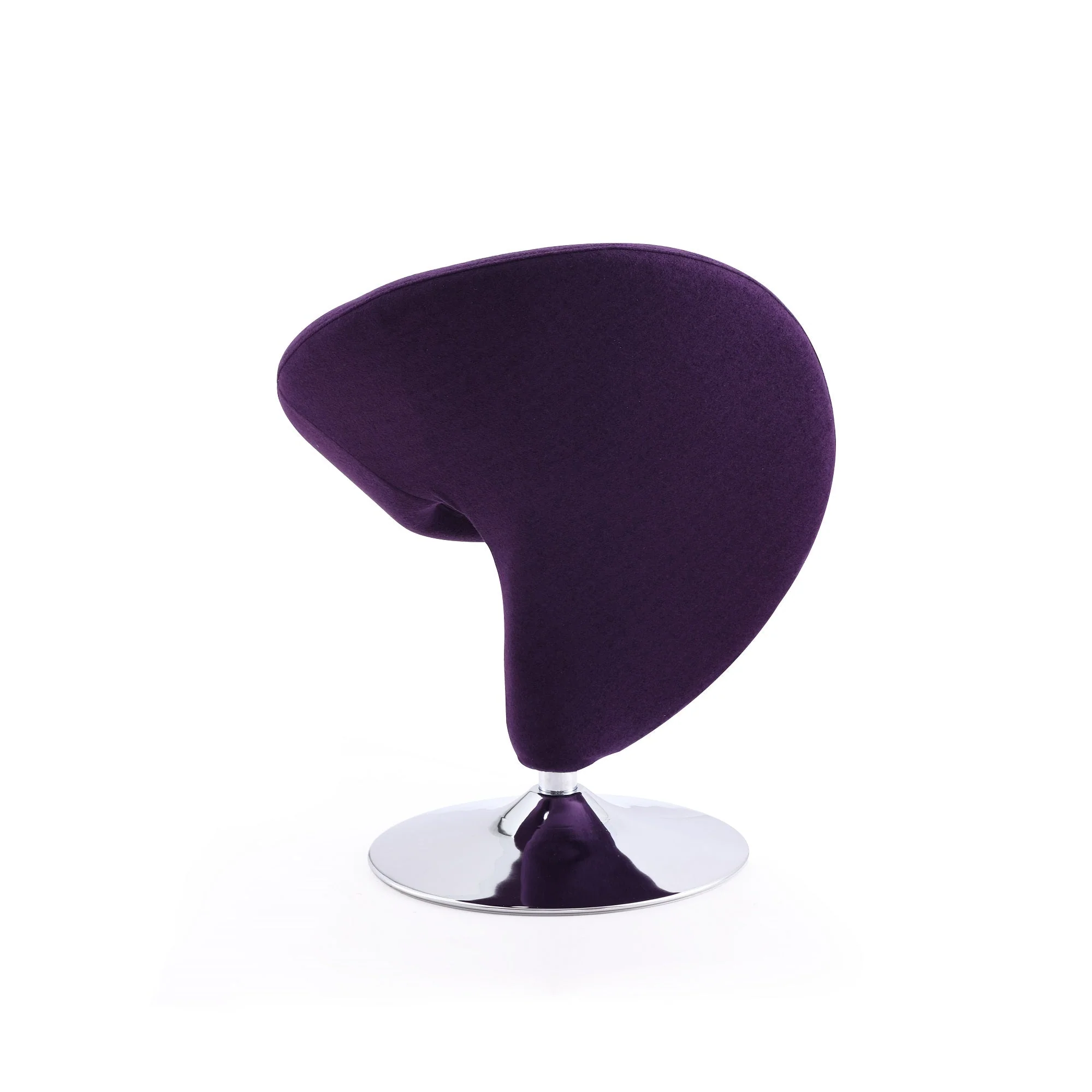 Curl Swivel Accent Chair in Purple and Polished Chrome - Image 5