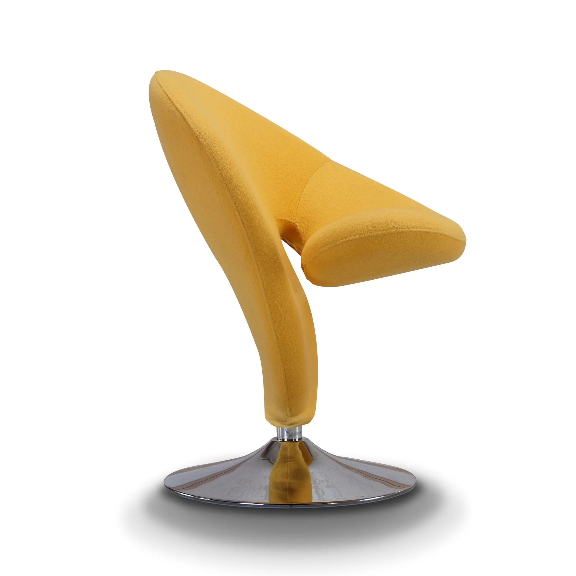 Curl Swivel Accent Chair in Yellow and Polished Chrome - Image 4