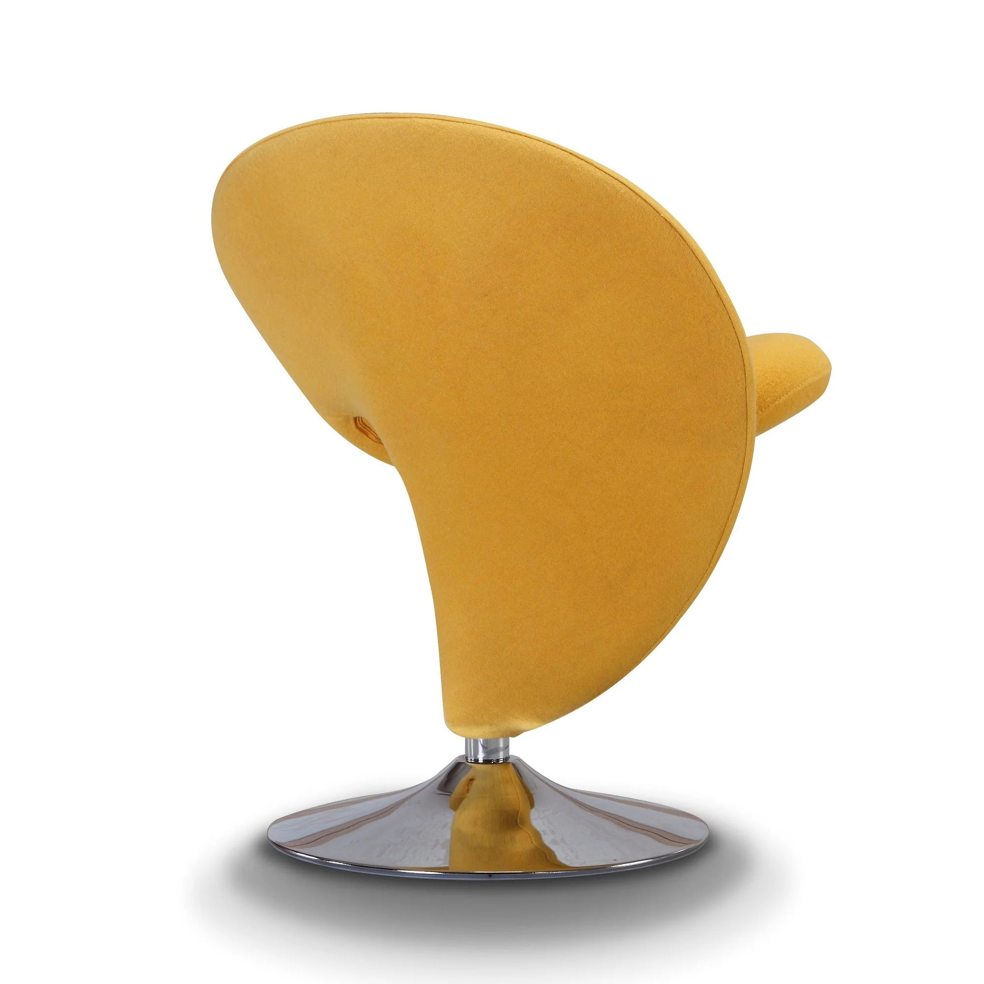Curl Swivel Accent Chair in Yellow and Polished Chrome - Image 5