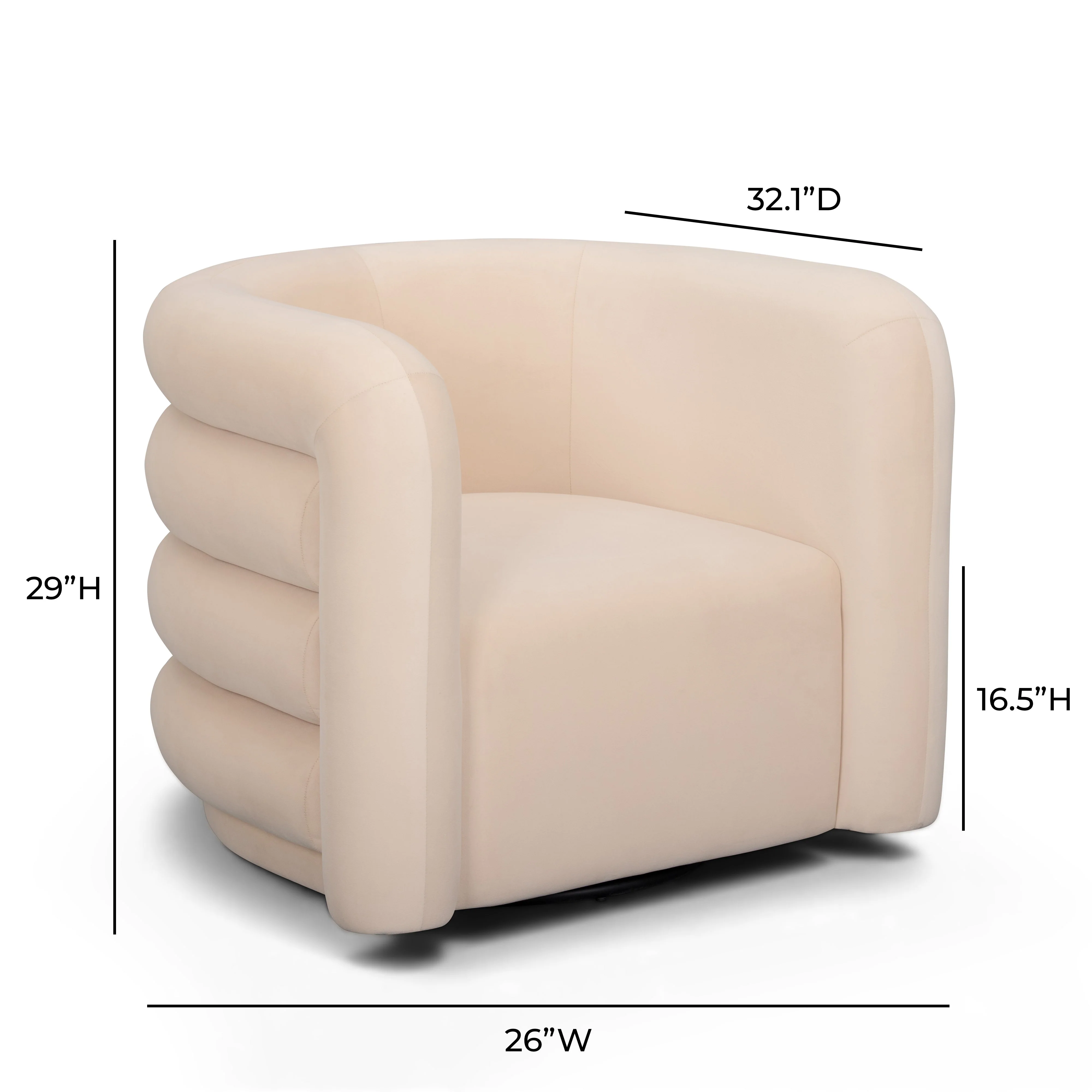 Curves Performance Velvet Swivel Accent Chair - Image 20